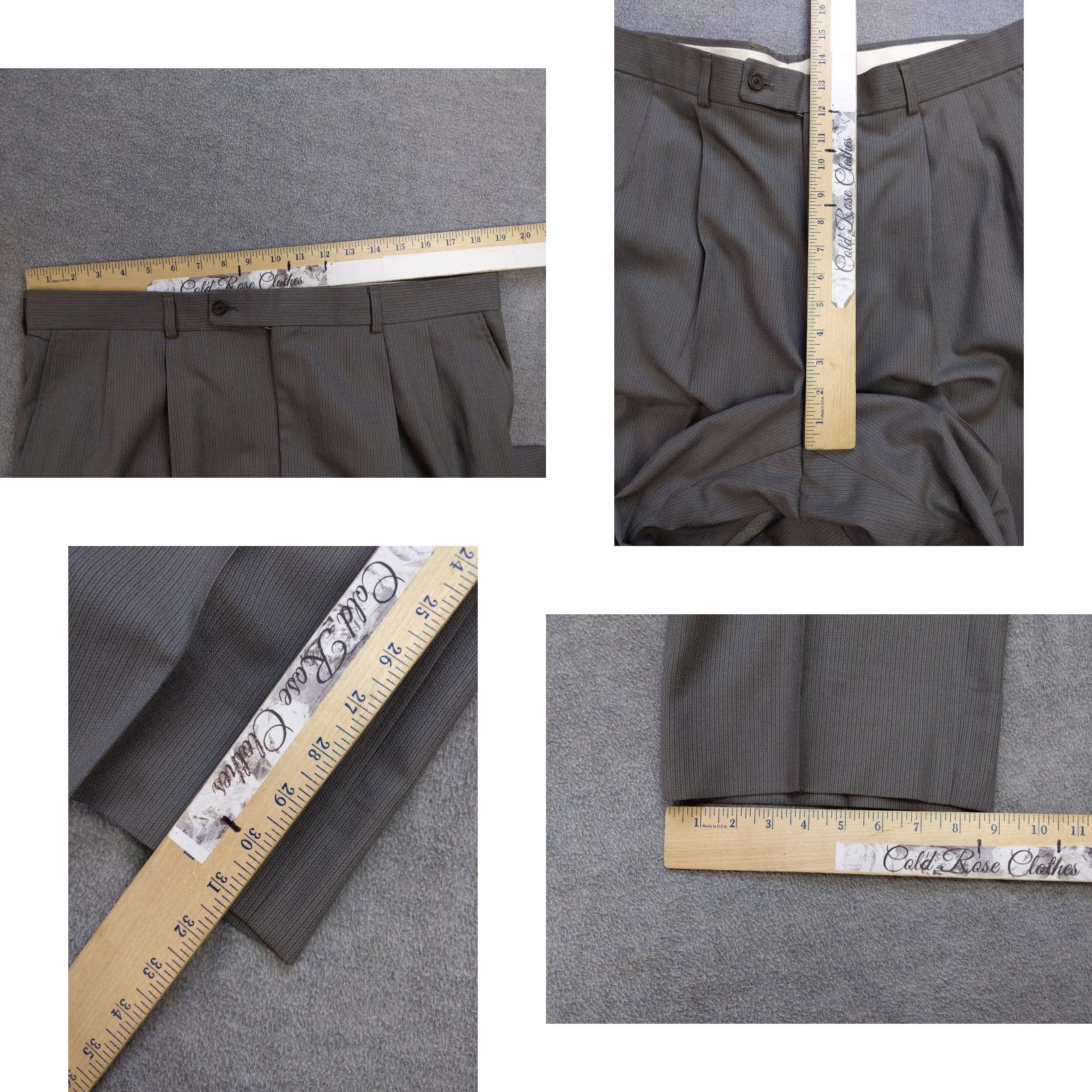 Vintage Petrocelli Suit Mens XL Gray 2 Piece Wool Blazer Pants Classic USA Slim Pinstripe Notch Lapel Long Coat Alphabet: XL44? Size 46R - 11 Thumbnail