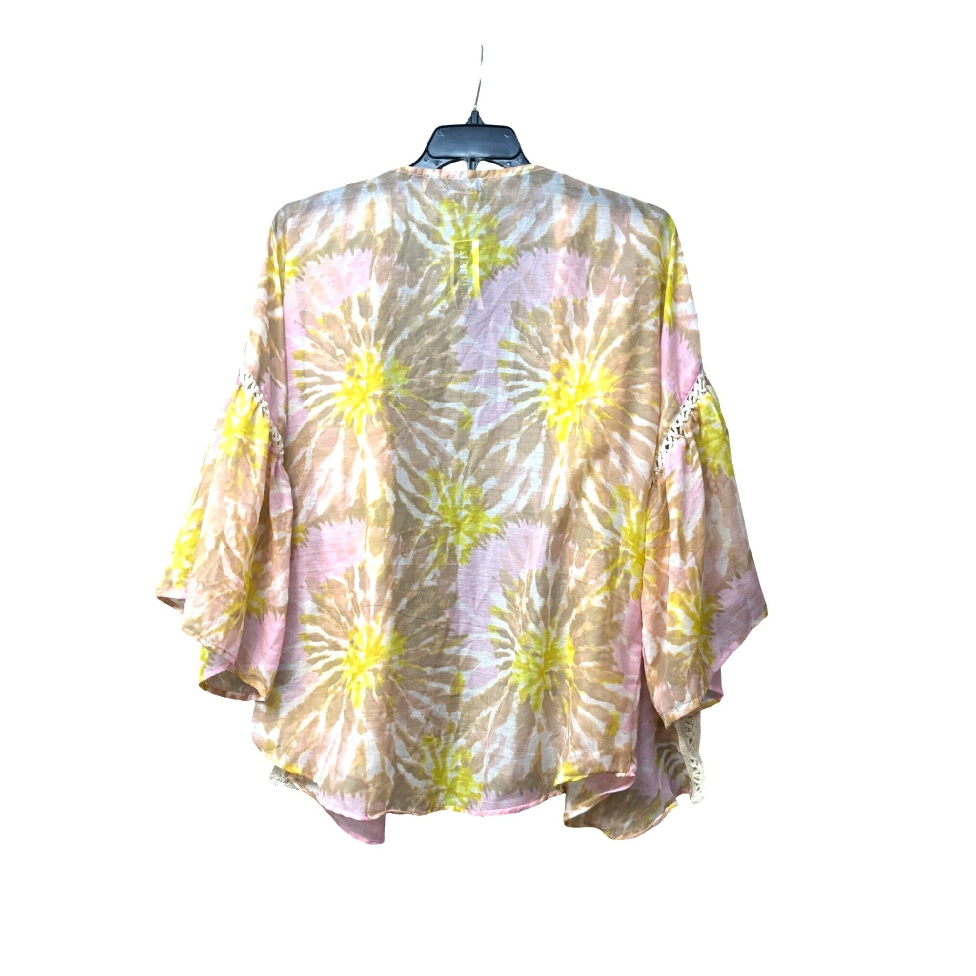 Steve Madden Steve Madden Crochet-Trim Tie-Dyed Kimono, Pink, OS Size ONE SIZE - 6 Thumbnail