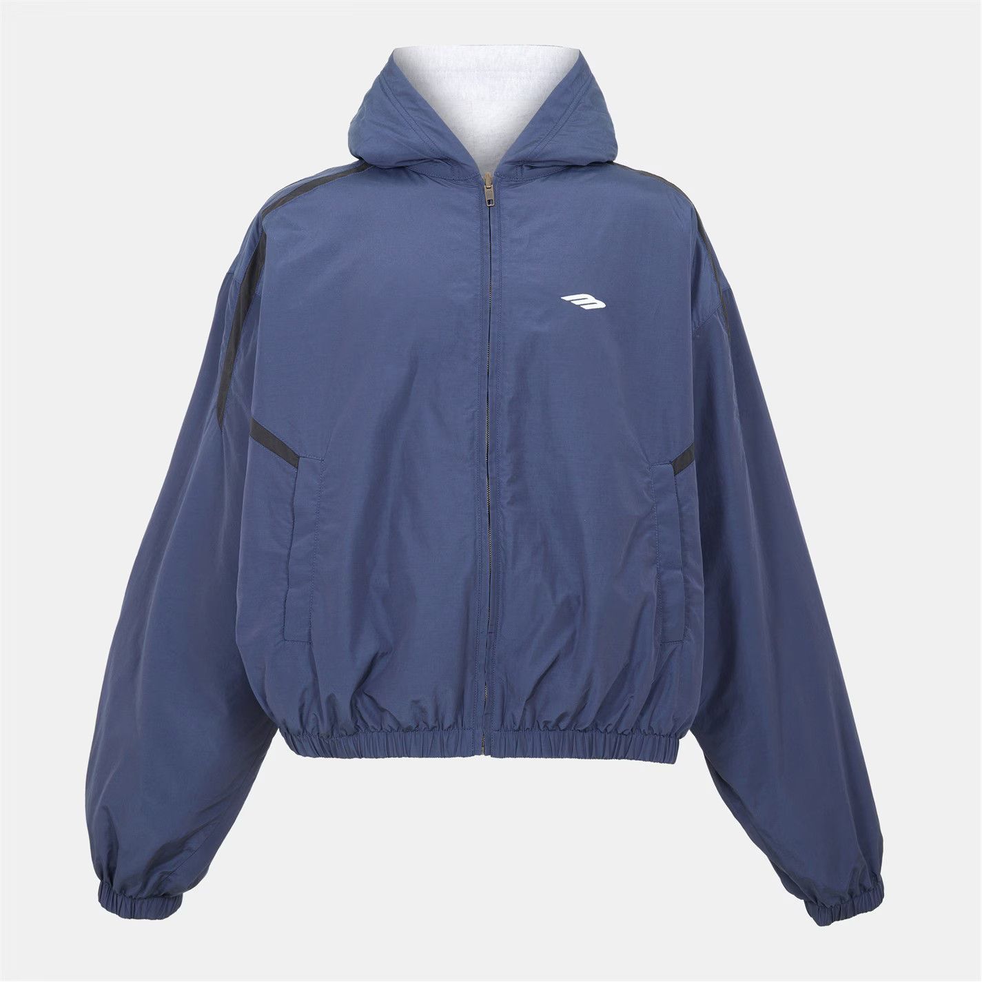 Balenciaga o1g2r1mq0226 Bal Tech Reverse Weather Resistant Jacket Blue Size US S / EU 44-46 / 1 - 1 Thumbnail