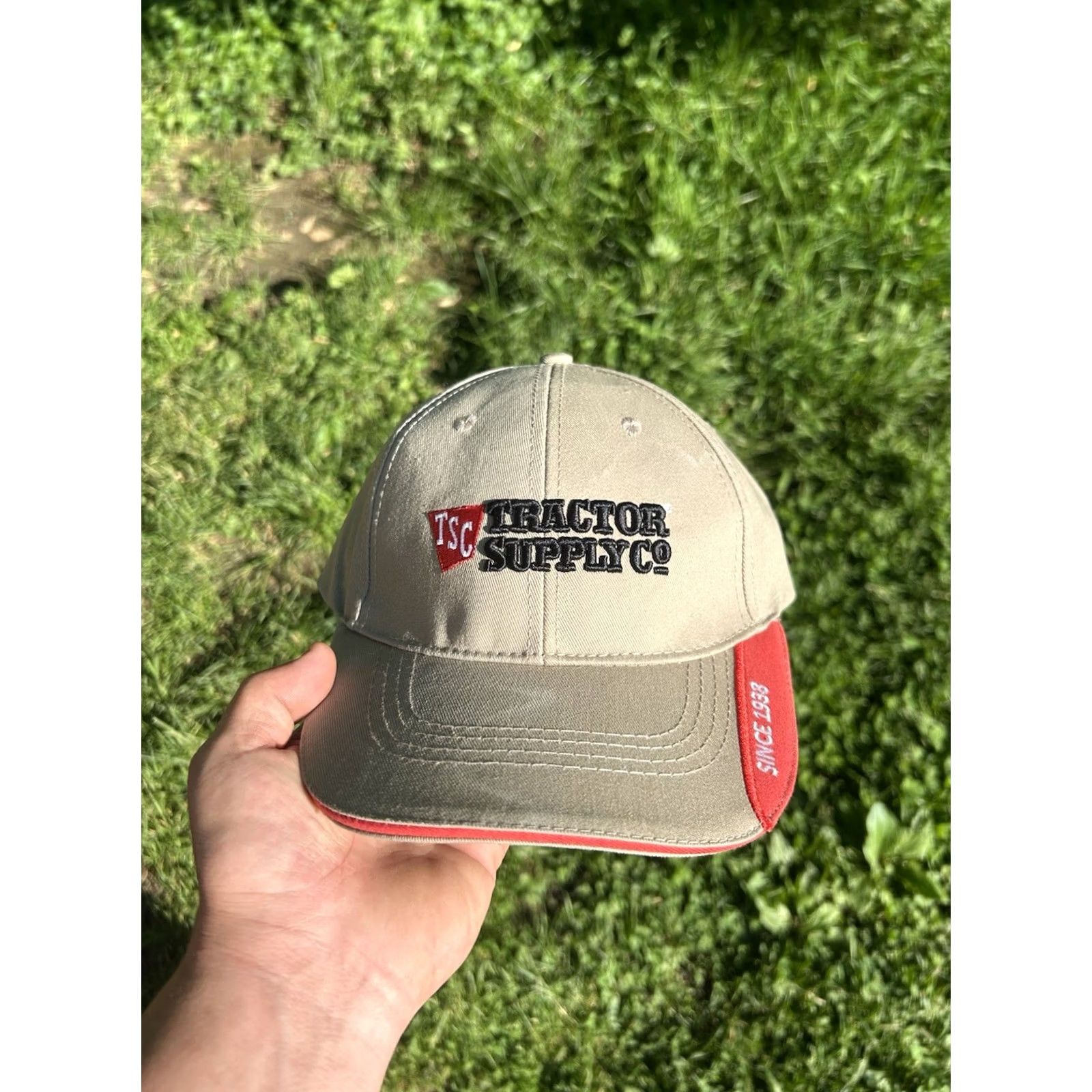 Vintage Tractor Supply Co strapback hat cap adjustable farm tan brown baseball Men Adjustable Cap Baseball Hat Mens Size ONE SIZE - 2 Thumbnail