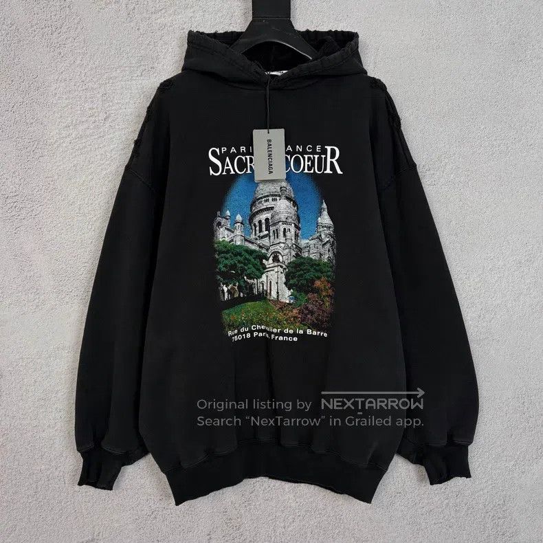 Balenciaga Classic Church Print Hooded Sweatshirt