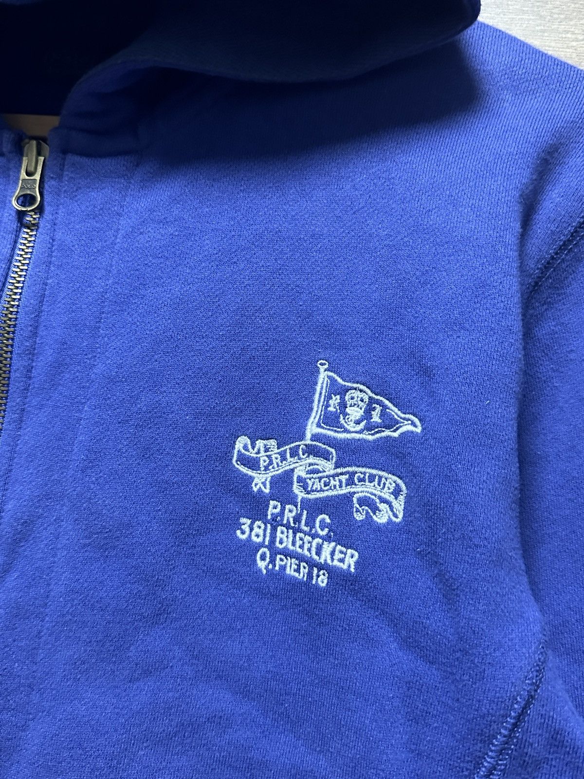 Polo Ralph Lauren × Vintage Vintage 90’s Polo Ralph Lauren Pirate Skull Blue Zip Hoodie Size US S / EU 44-46 / 1 - 3 Thumbnail