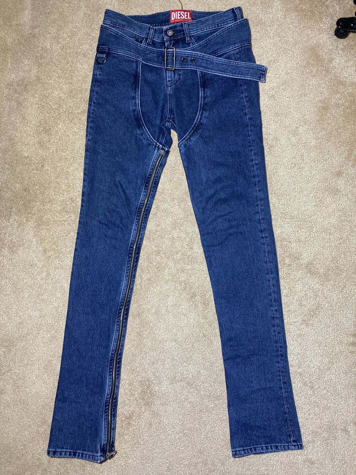 Diesel SS18 Diesel Shayne Oliver Red Tag Belted Chaps Jeans HBA Air Size US 29 - 2 Thumbnail