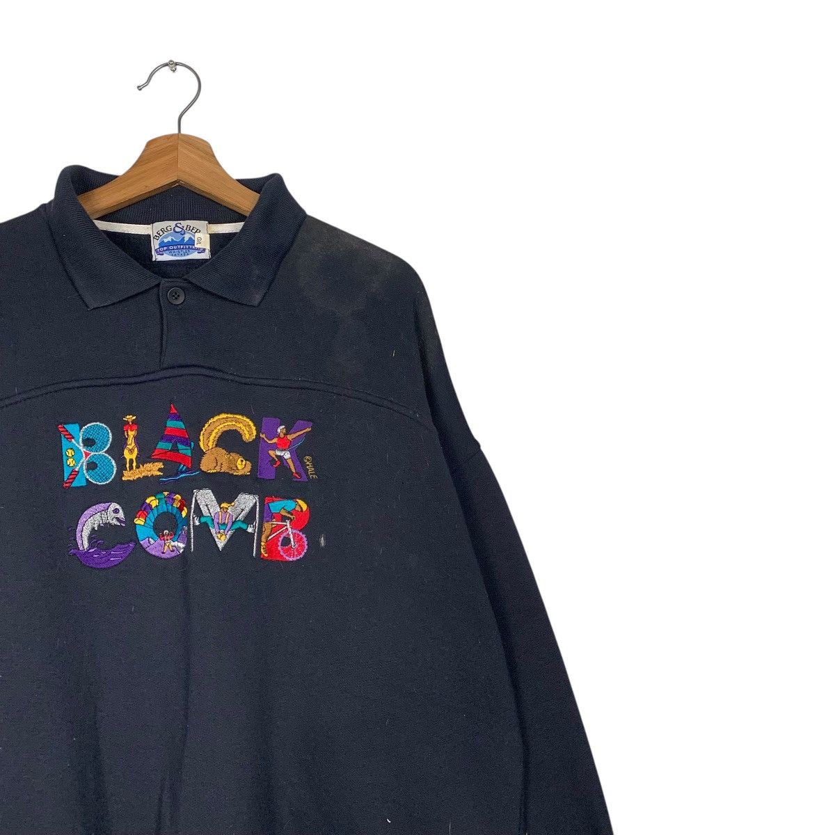 Berg & Berg Vintage Berg & Berg Black Comb Polo Sweater Size US L / EU 52-54 / 3 - 5 Thumbnail