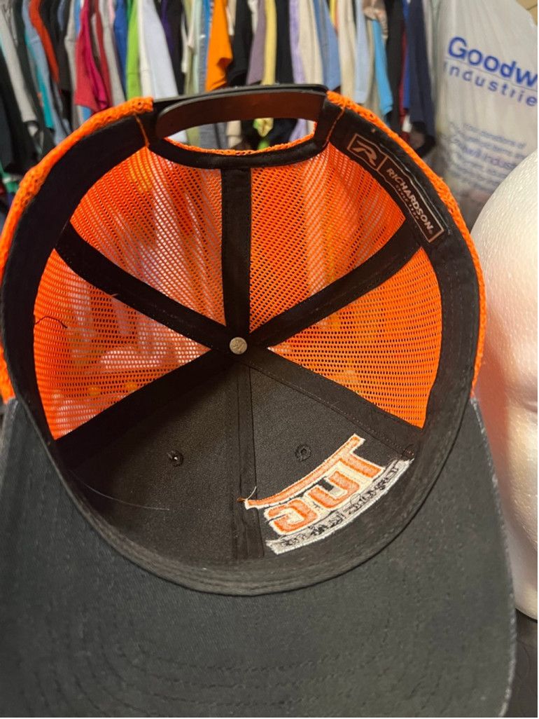 Richardson Men's Richardson Black Orange TUG TRUCKING Trucker Hat Size ONE SIZE - 5 Thumbnail