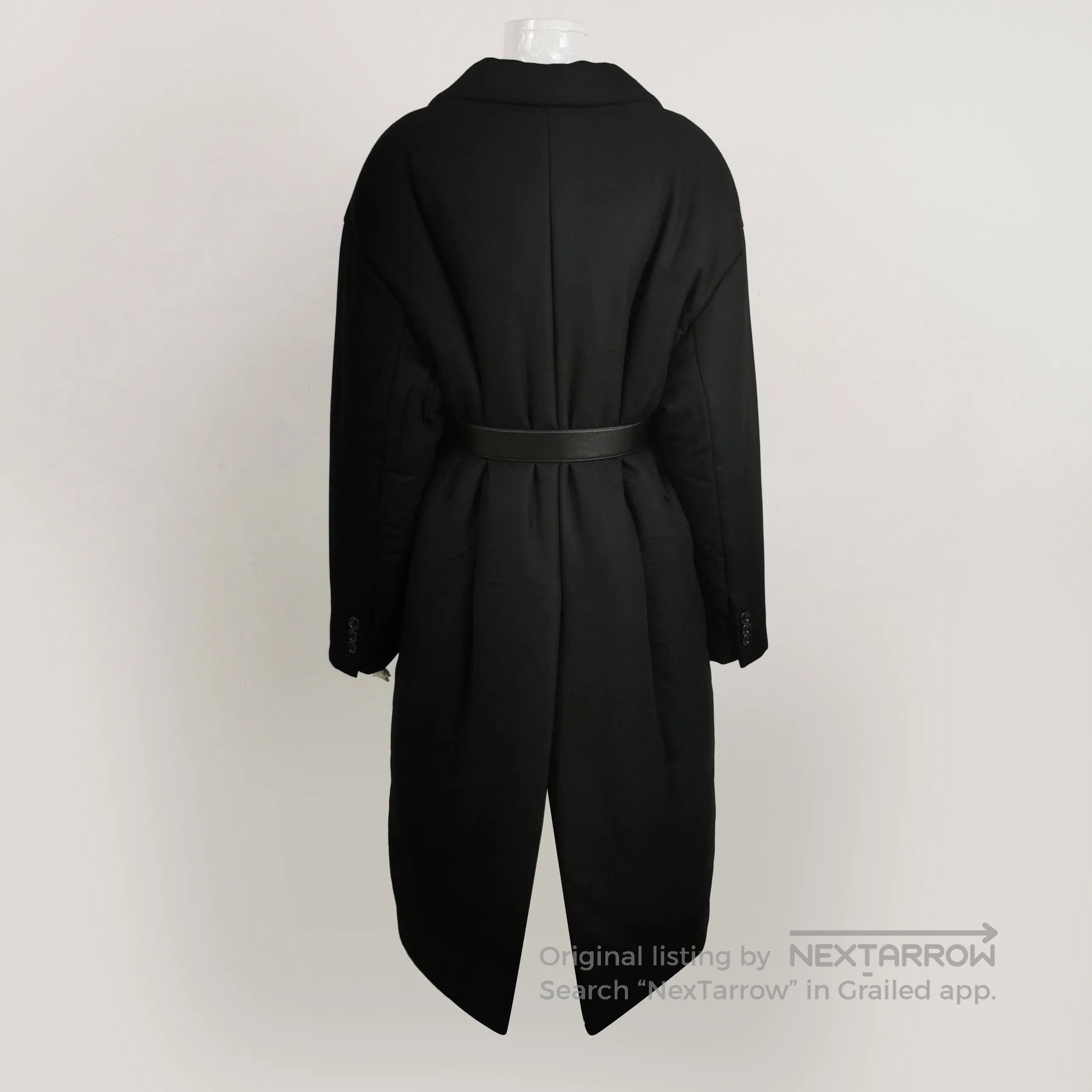Prada Wool Blend Long Sleeve Belted Coat .