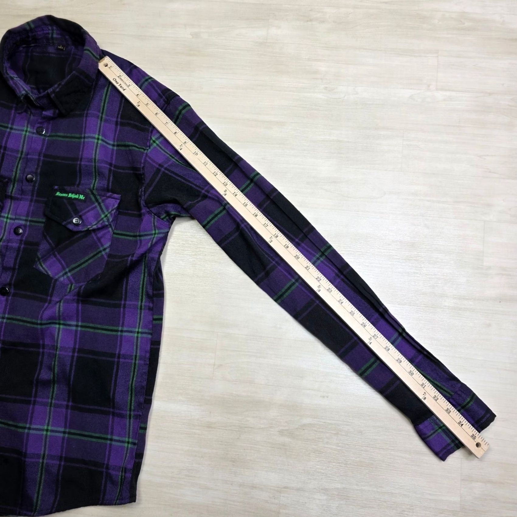 Vintage Demons Behind Me Plaid Flannel Shirt LT Large Tall Size US L / EU 52-54 / 3 - 6 Thumbnail