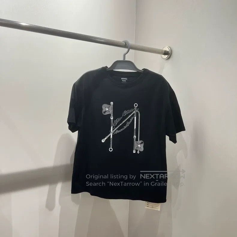 Hermes Hermes Logo Letter H Printed Short Sleeve T-shirt Size XS / US 0-2 / IT 36-38 - 1 Thumbnail