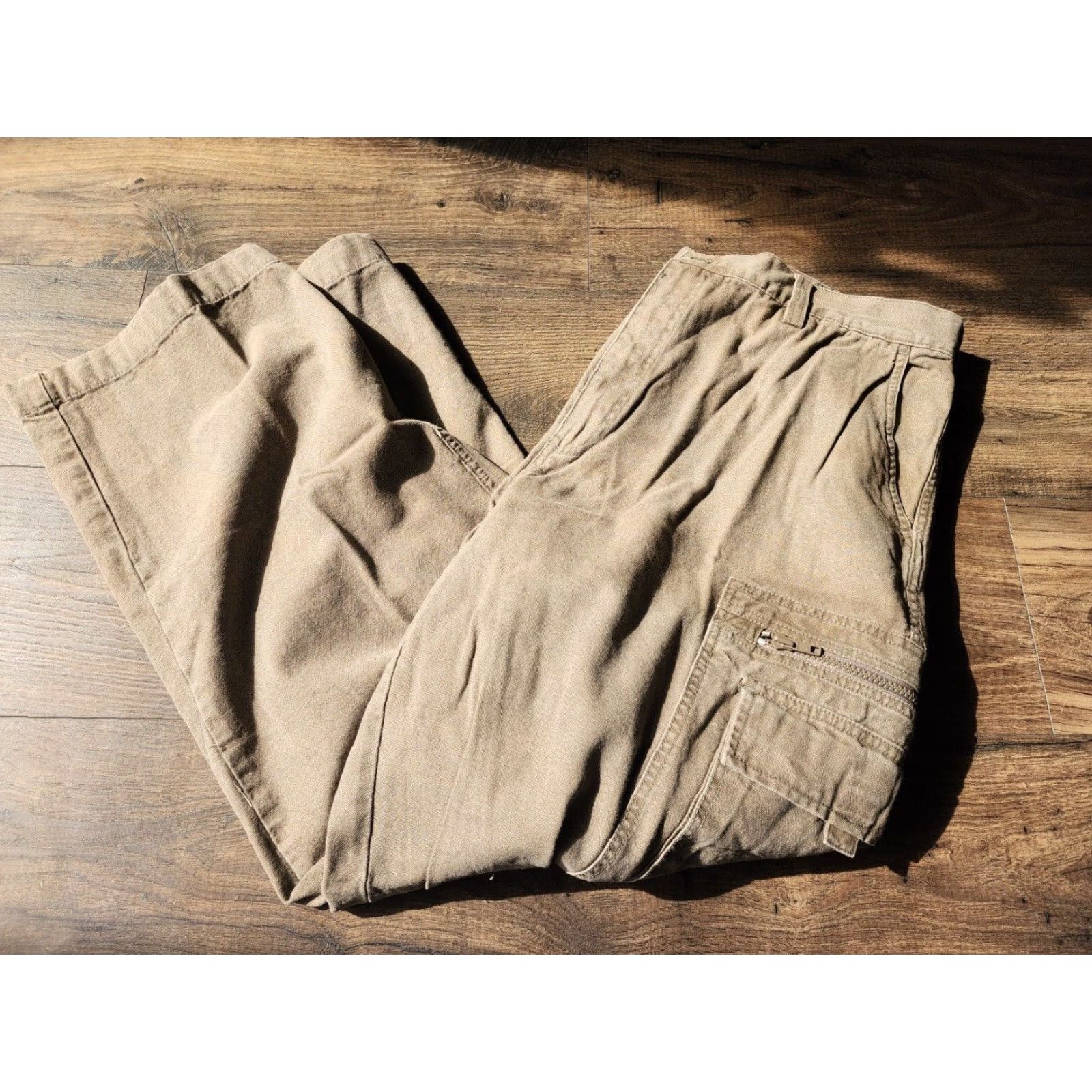 Old Navy VINTAGE Old Navy Pants Cargo Army Green 42 Mens Casual 42 Regular Inseam 30" Belted Baggy Y2K Size US 42 / EU 58 - 4 Thumbnail
