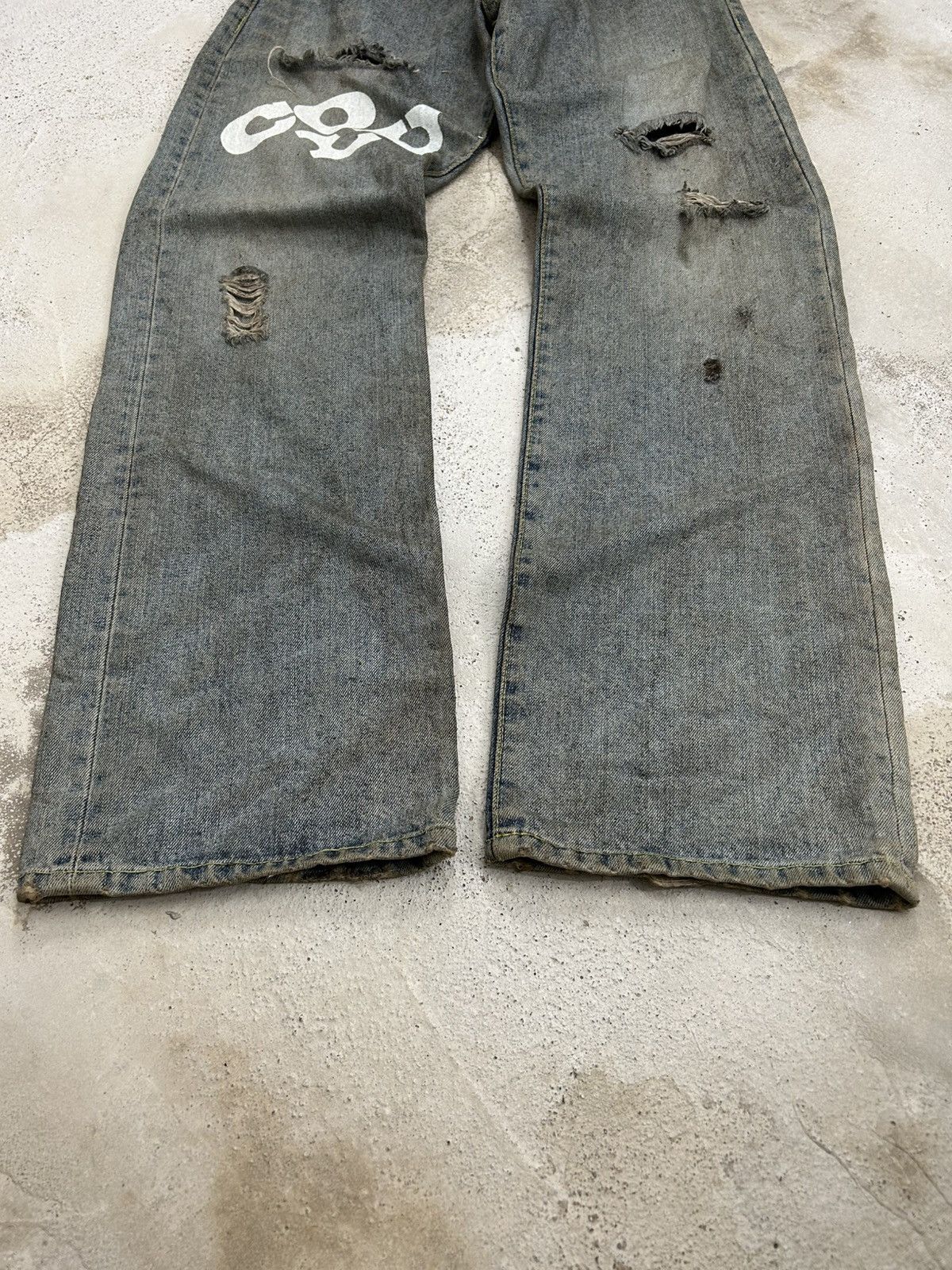 GOSTAR DE FUGA Co and Lu Japan Unisex Dirty Mud Washed Distressed Worn Size US 28 / EU 44 - 3 Thumbnail
