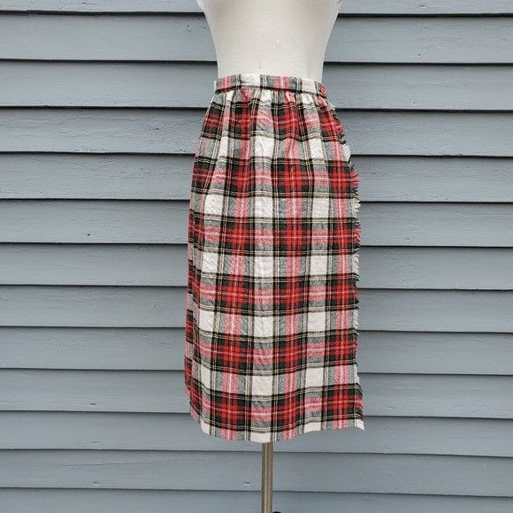 Designer × Vintage Vintage 90s y2k School Girl Wool Kilt Tartan Plaid Skirt Size 26" / US 2 / IT 38 - 6 Thumbnail