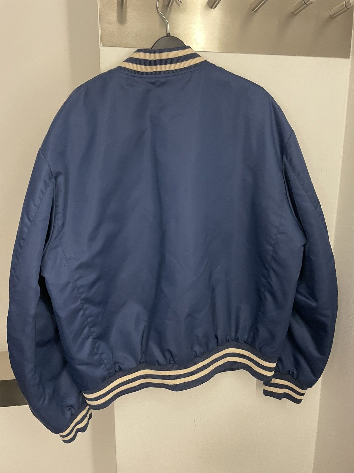 Celine Logo-Appliquéd Striped Satin Bomber Jacket Size US M / EU 48-50 / 2 - 9 Thumbnail