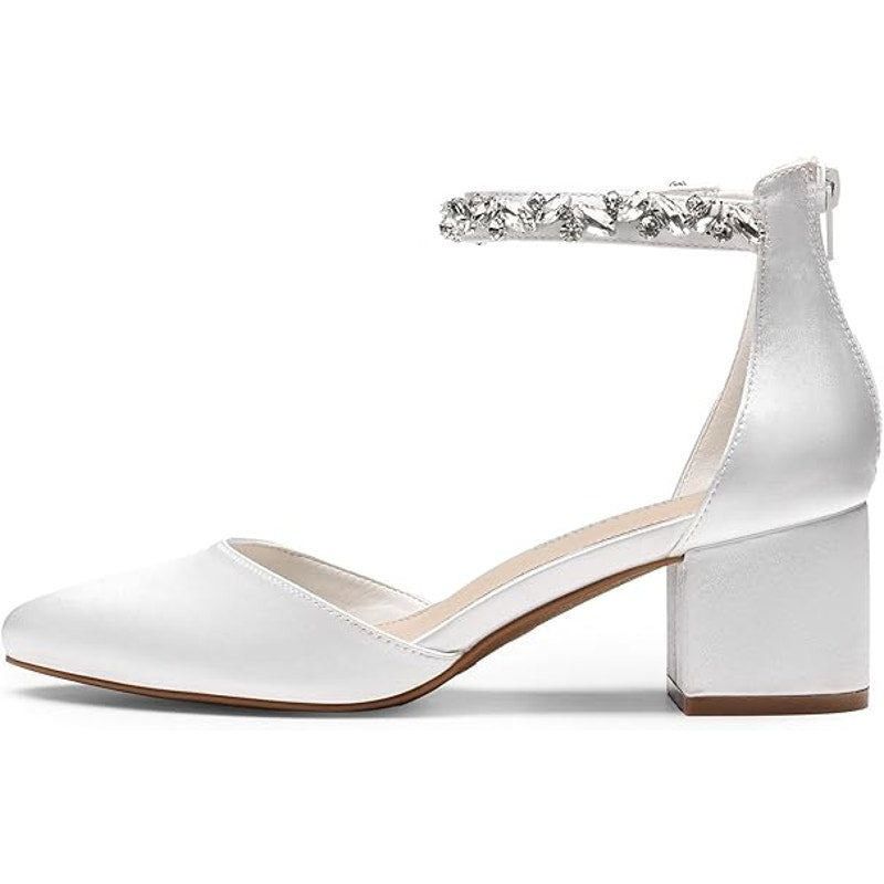 Other Dream Pairs Womens 9 White Satin Pointy Toe 2.25" Heel Shoes Size ONE SIZE - 3 Thumbnail