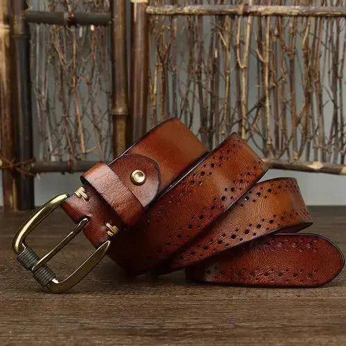 Other Pin Buckle Vintage Leather Belt Size ONE SIZE - 4 Thumbnail