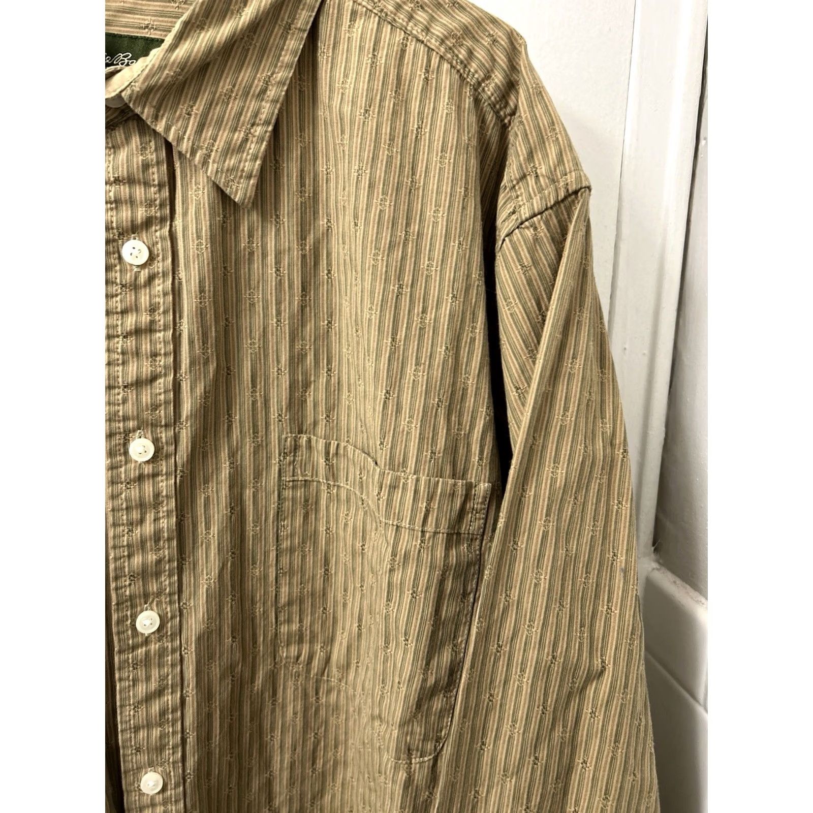 Eddie Bauer Eddie Bauer Shirt Mens XL Brown Striped Pocket Button Down Long Sleeve Size US XL / EU 56 / 4 - 4 Thumbnail