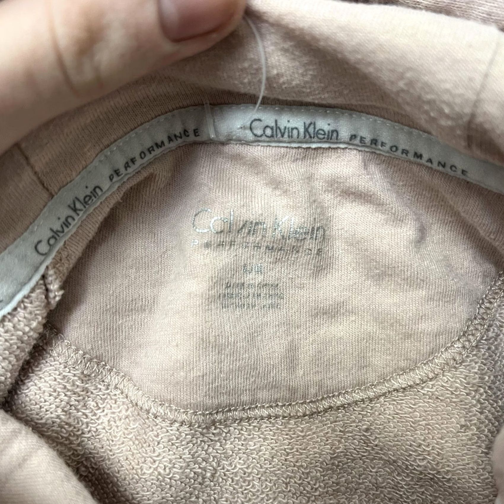 Calvin Klein Calvin Klein Performance Hoodie Womens L Beige Full Zip Logo Sweatshirt Size L / US 10 / IT 46 - 2 Thumbnail