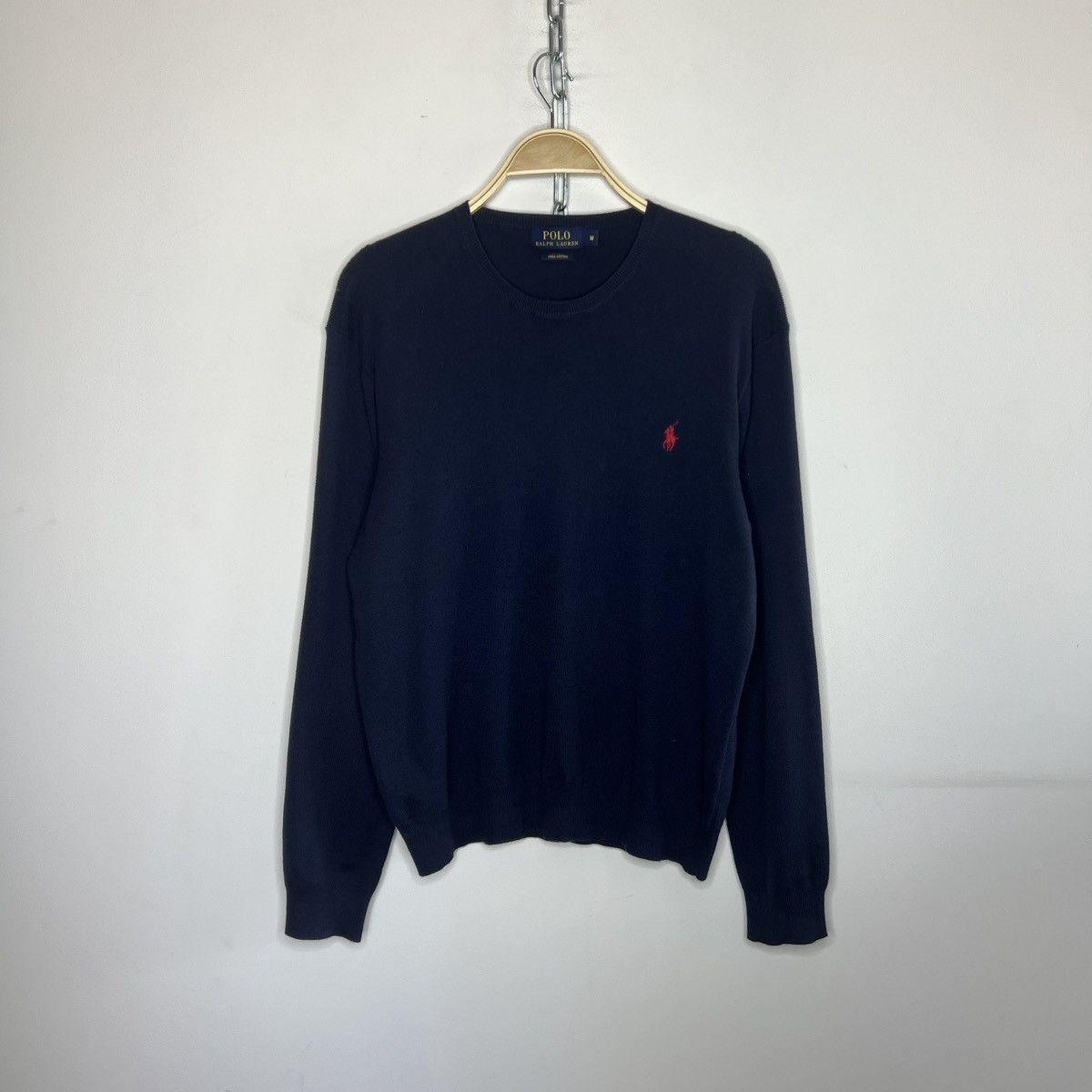 Polo Ralph Lauren × Vintage Vintage Polo Ralph Lauren Sweater Knitted Navy Blue Size US M / EU 48-50 / 2 - 1 Thumbnail