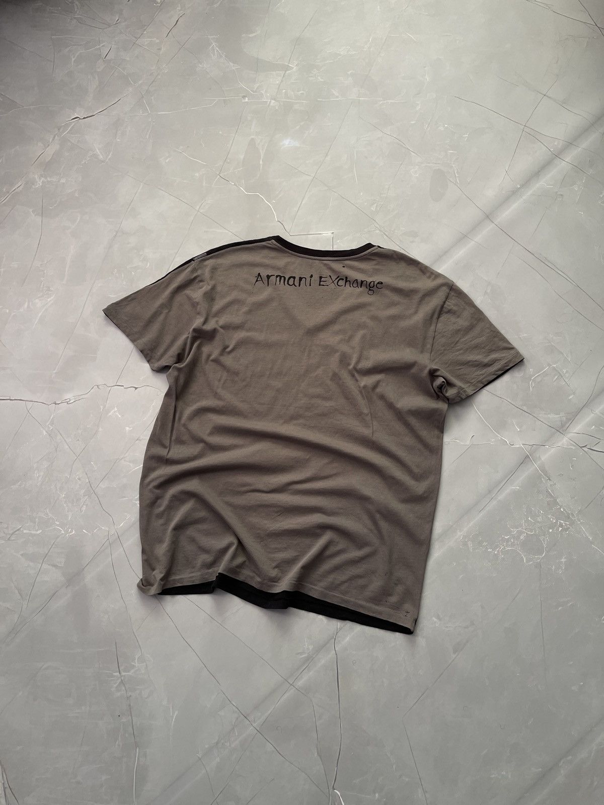 Armani Exchange Armani Exchange Y2K Style Avantgarde V-Neck T-Shirt Size US XL / EU 56 / 4 - 3 Thumbnail