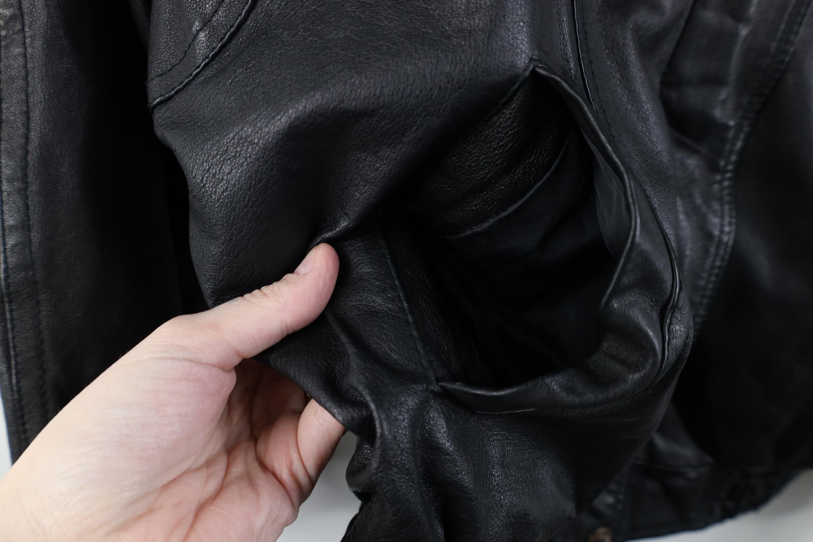 Vintage Vintage 90s Streetwear Lined Leather Flight Bomber Jacket Size L / US 10 / IT 46 - 7 Thumbnail