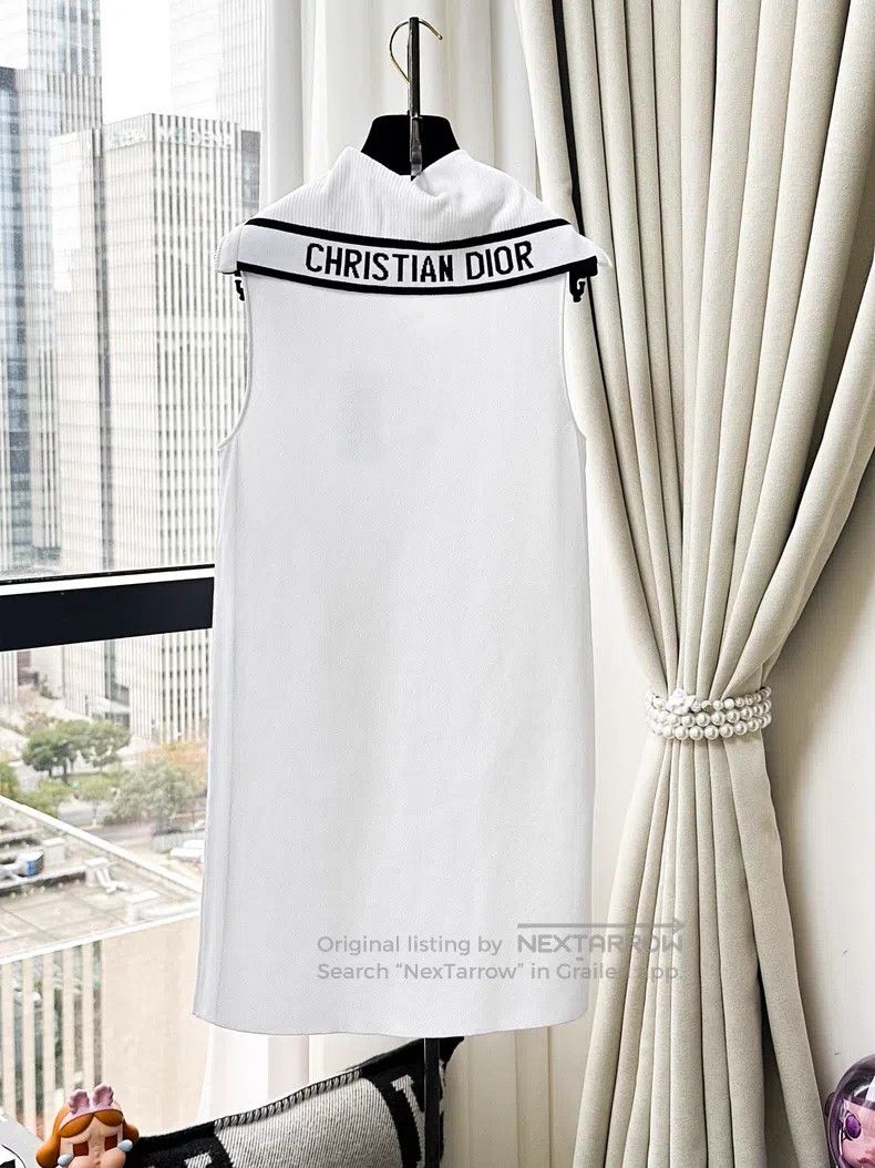 Dior Dior Navy Collar Lucky Star Embroidered Dress Size XS / US 0-2 / IT 36-38 - 3 Thumbnail