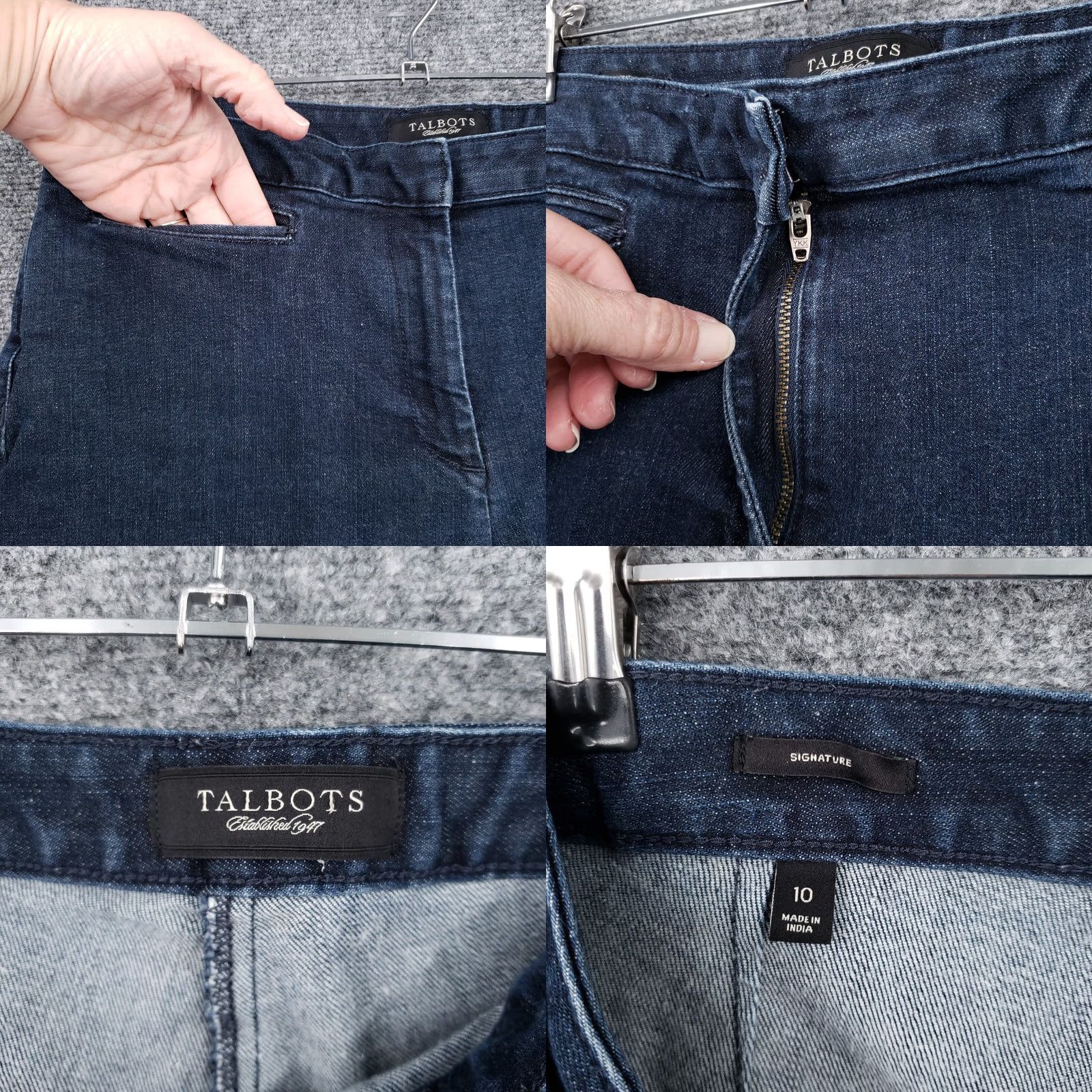 Talbots Talbots Womens Blue Signature Fit Straight Mid Rise Stretch Ankle Denim Jeans Size 10 Size 32" / US 10 / IT 46 - 8 Thumbnail