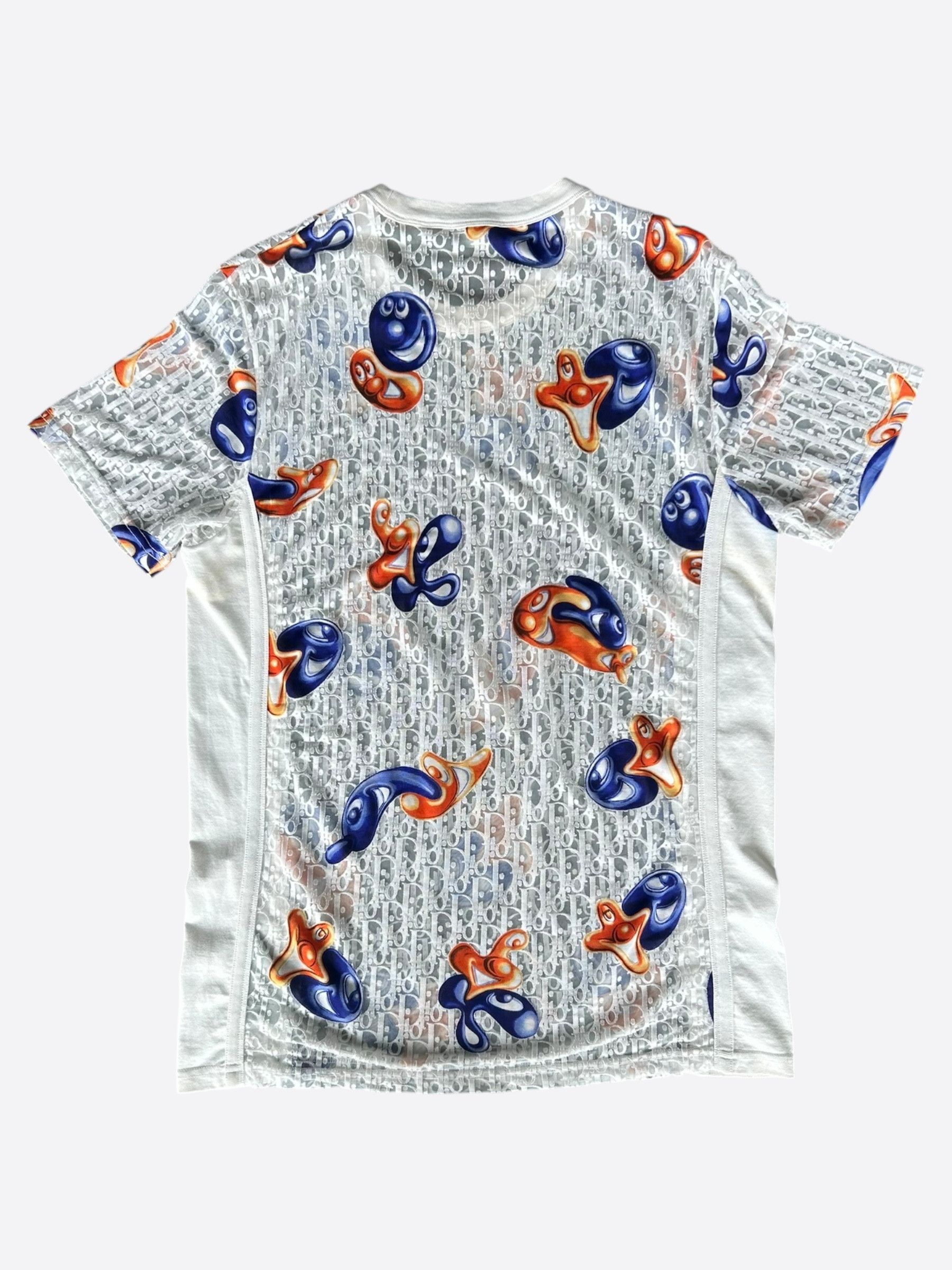 Dior Dior Kenny Scharf White Oblique Faces Transparent T-Shirt Size US M / EU 48-50 / 2 - 2 Thumbnail