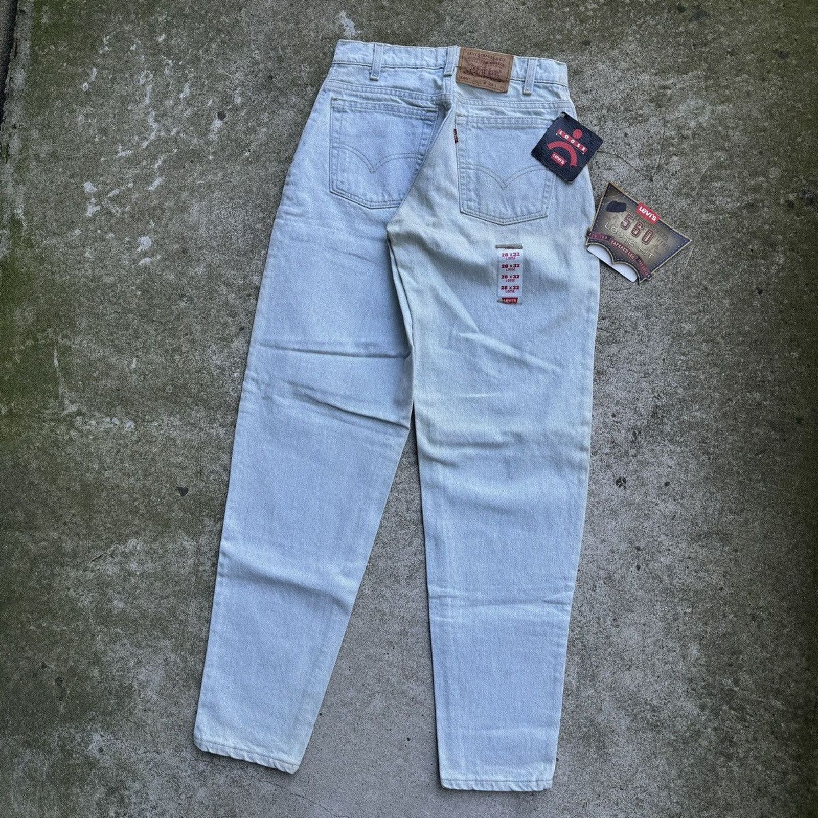 Levi's VINTAGE 90s LEVI’S 560 MADE IN USA LOOSE TAPERED DENIM JEANS Size US 27 - 13 Thumbnail