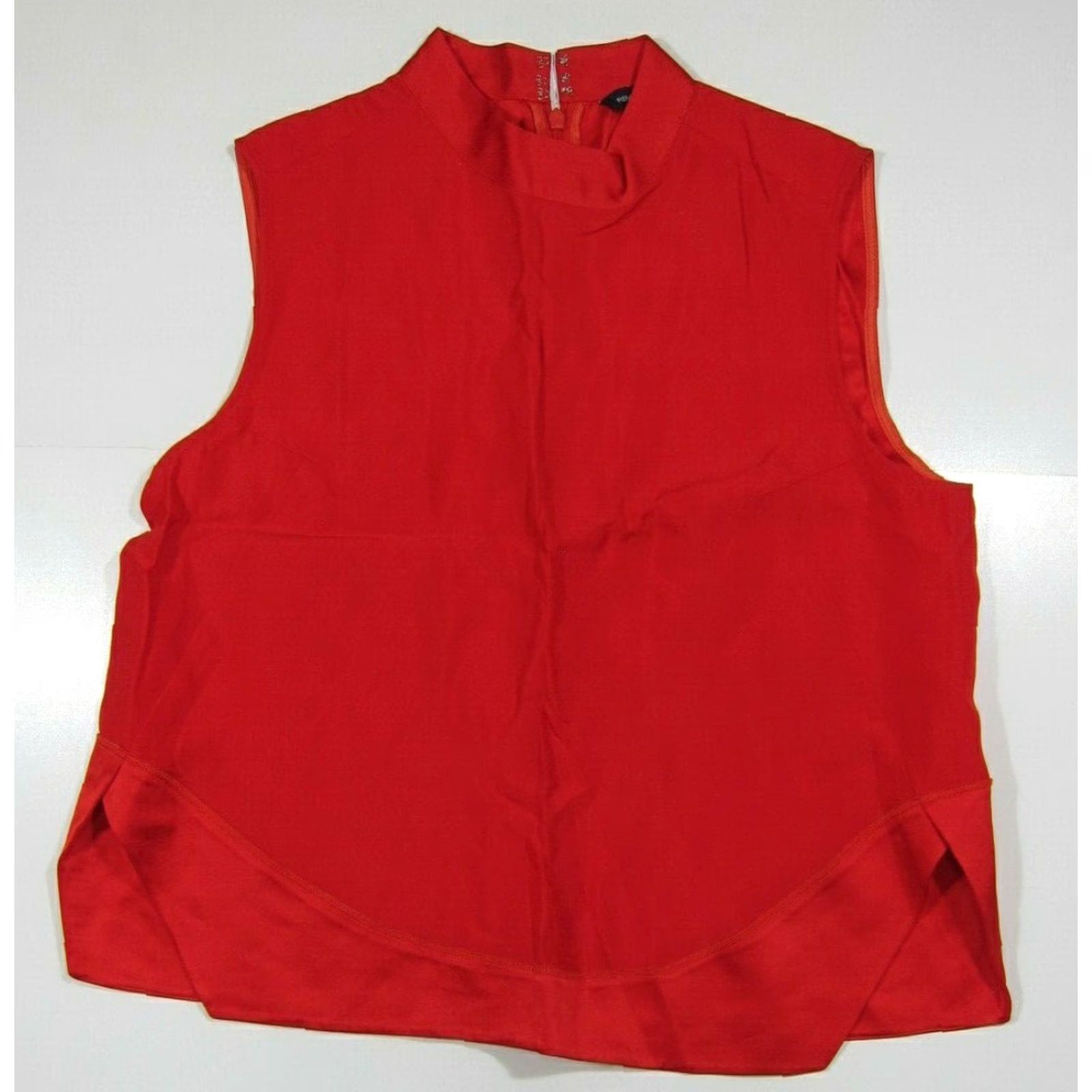 French Connection French Connection 100% Rayon Red Mock Neck Sleeveless Tunic Blouse Shirt Top 12 Size XL / US 12-14 / IT 48-50 - 6 Thumbnail