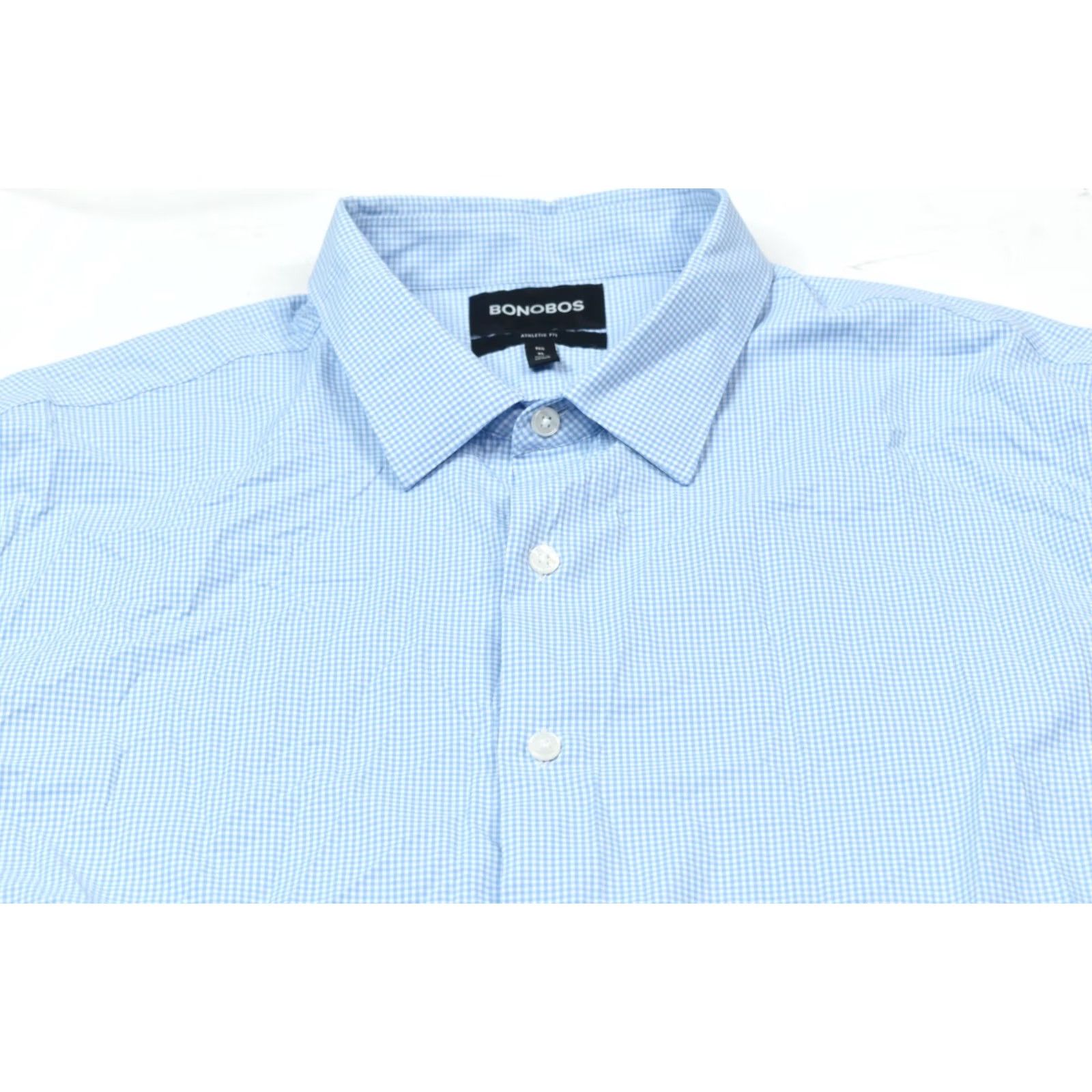 Bonobos Bonobos Performance Shirt Mens XL Blue Plaid Nylon Stretch Button-Up Athletic Shirt Size US XL / EU 56 / 4 - 3 Thumbnail