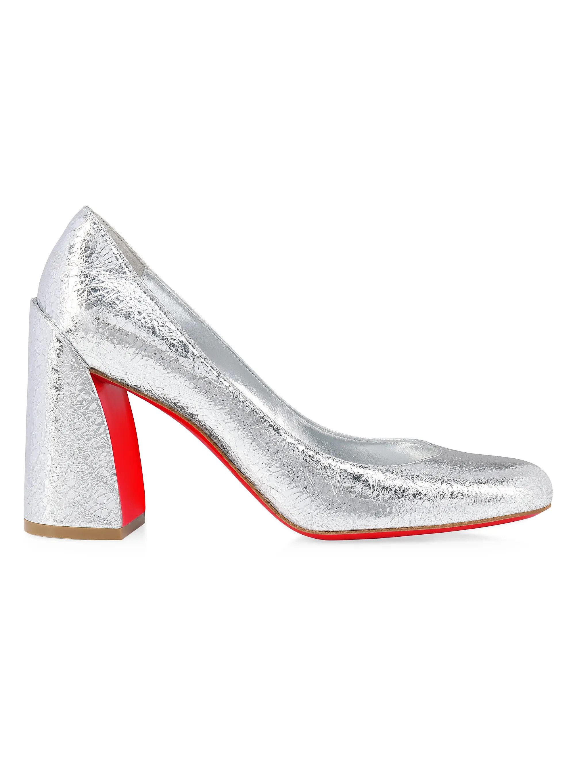 Christian Louboutin os11x0126 Miss Sab 85mm Laminated Leather Pumps in Silver Size US 6.5 / IT 36.5 - 1 Thumbnail