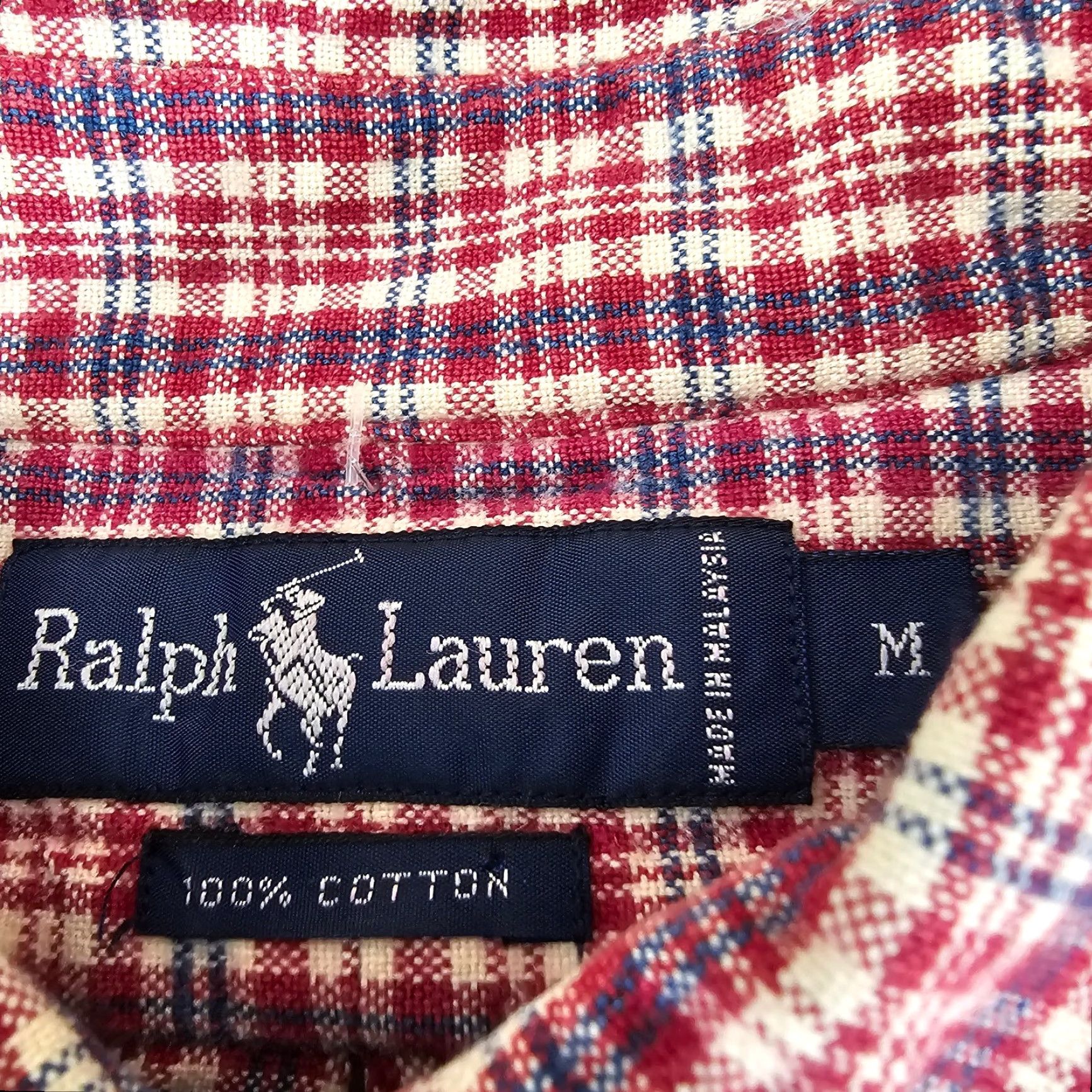 Ralph Lauren Ralph Lauren Shirt Mens Medium Red Plaid Heavy Knit Long Sleeve Button Up Pony Size US M / EU 48-50 / 2 - 4 Thumbnail