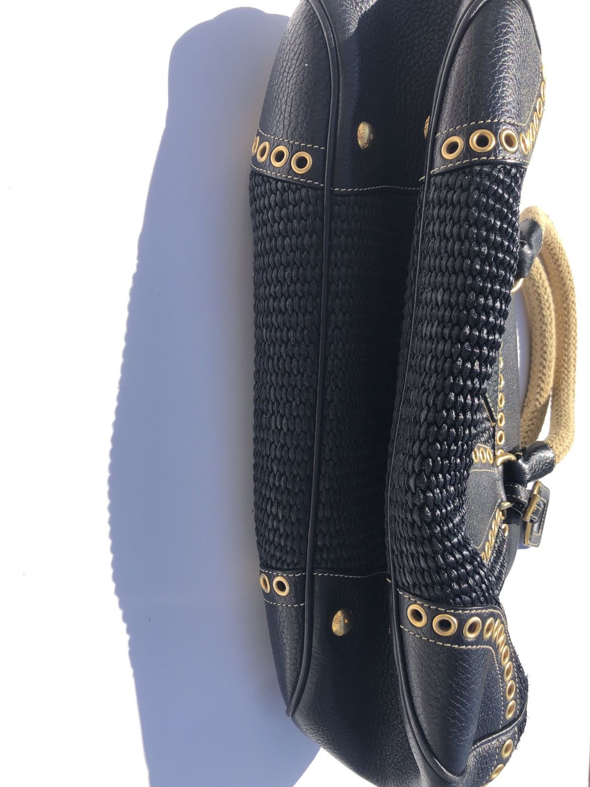 Prada Prada Frame Satchel Woven Raffia Small Size ONE SIZE - 6 Thumbnail