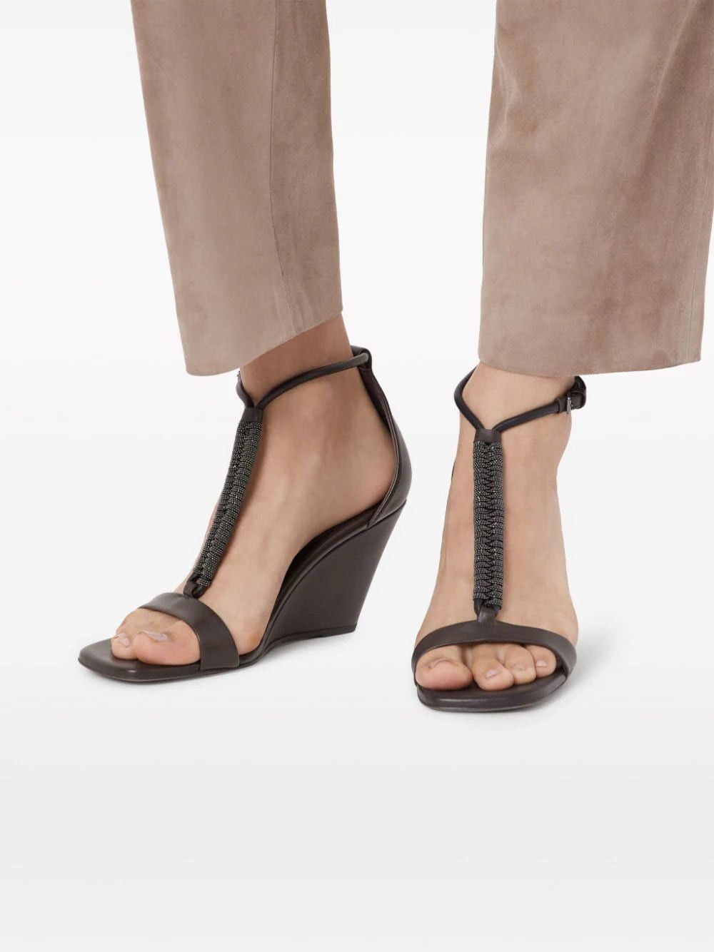 Brunello Cucinelli o1w1db10825 Pair Of Sandals With Heels in Dark Brown Size US 10 / IT 40 - 5 Thumbnail