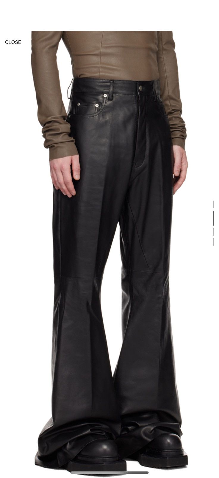 Rick Owens Rick Owens Black Bolan Leather Pants Size US 28 / EU 44 - 2 Thumbnail