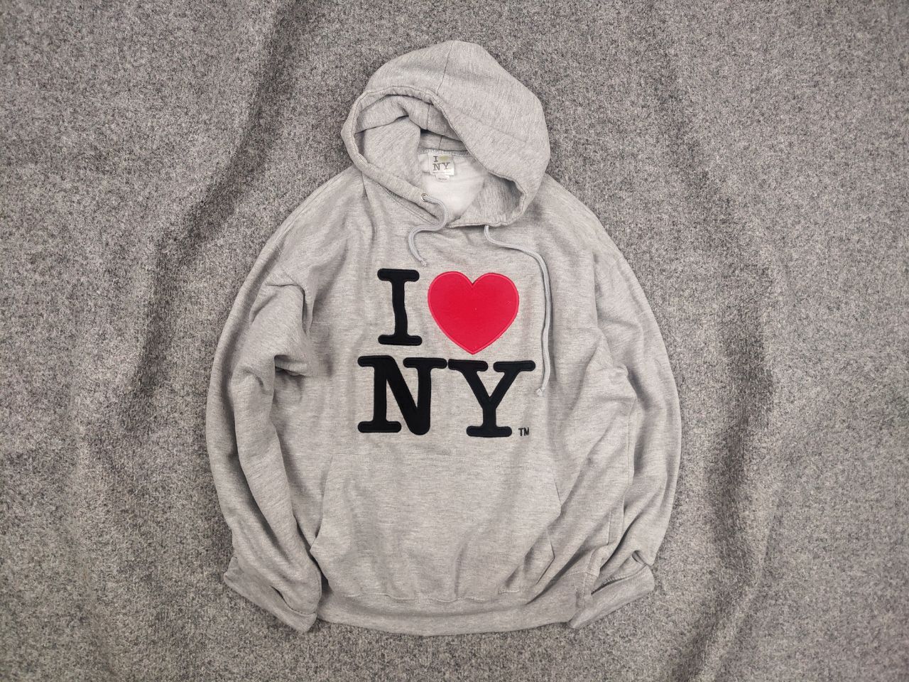 Vintage I Love New York Vintage Blank Logo Gray Hoodie Y2K Style Size US M / EU 48-50 / 2 - 1 Thumbnail