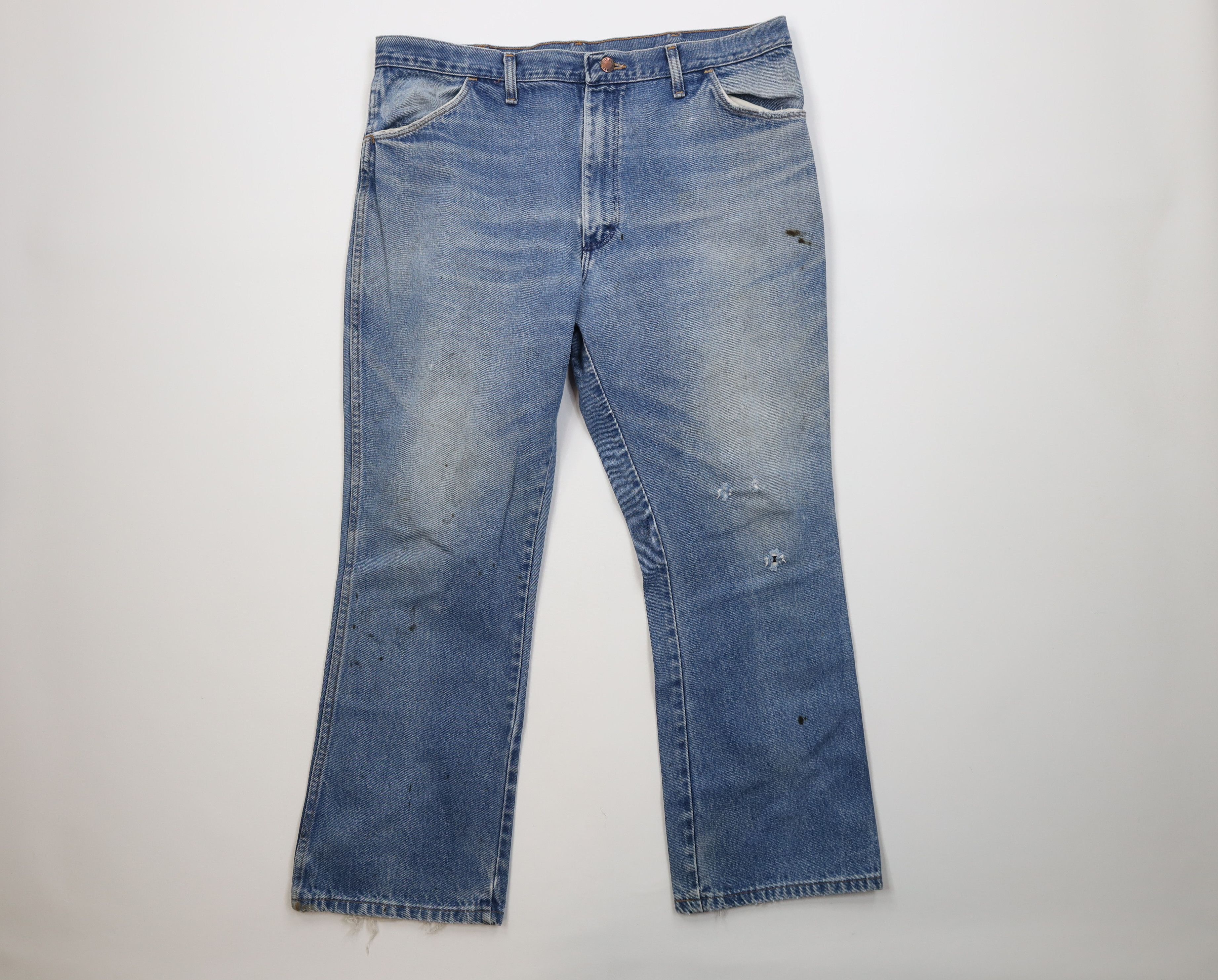 Vintage Vintage 70s Streetwear Flared Bootcut Denim Jeans Blue USA Size US 40 / EU 56 - 1 Thumbnail
