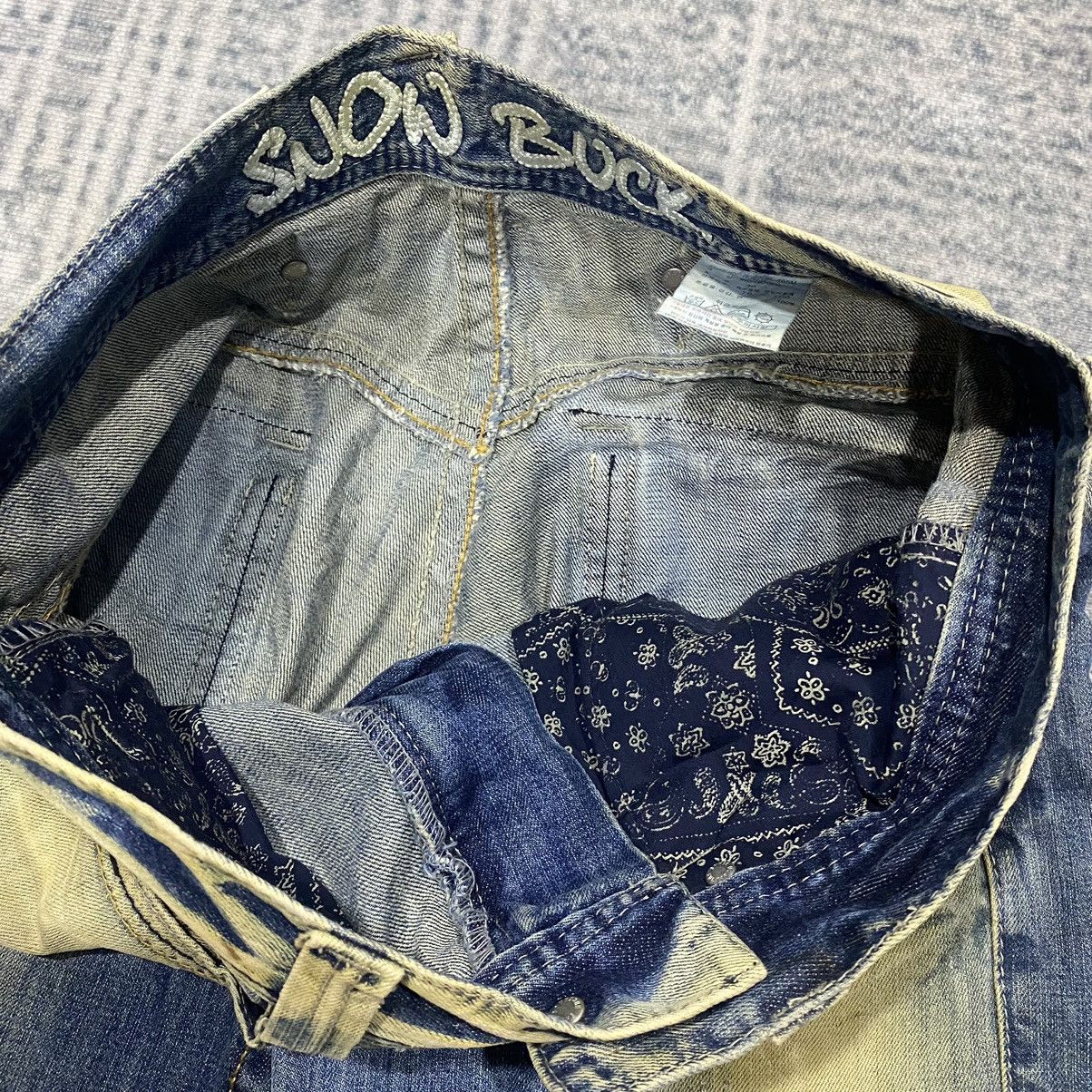 Japanese Brand Flare ☠️ Snow Buck Mud Wash Jeans Dirty Bootcut 90s Baggy Size US 32 / EU 48 - 10 Thumbnail