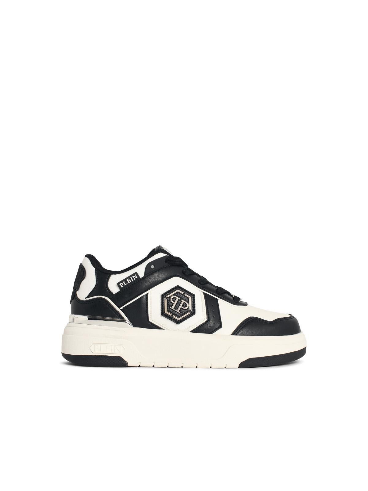 Philipp Plein PHILIPP PLEIN 'Sk8r' Black And White Fabric Blend Sneakers Size US 11 / EU 44 - 1 Thumbnail