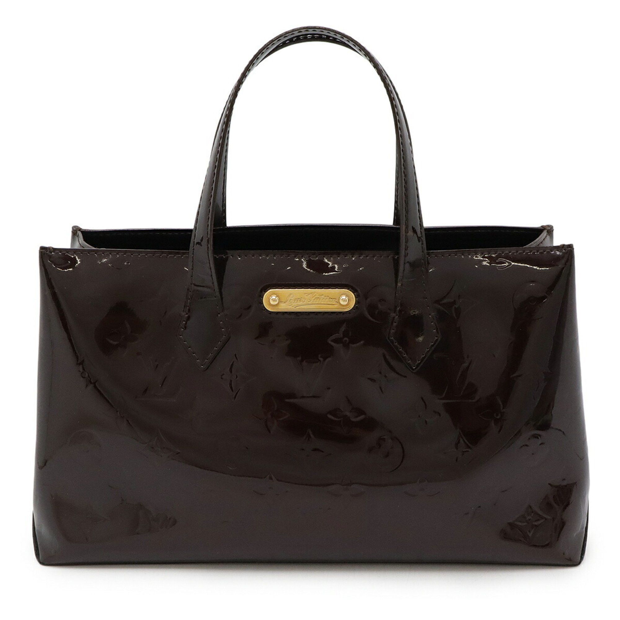 Louis Vuitton Monogram Vernis Wilshire PM Handbag Tote Bag Patent Calf Amarante M93641