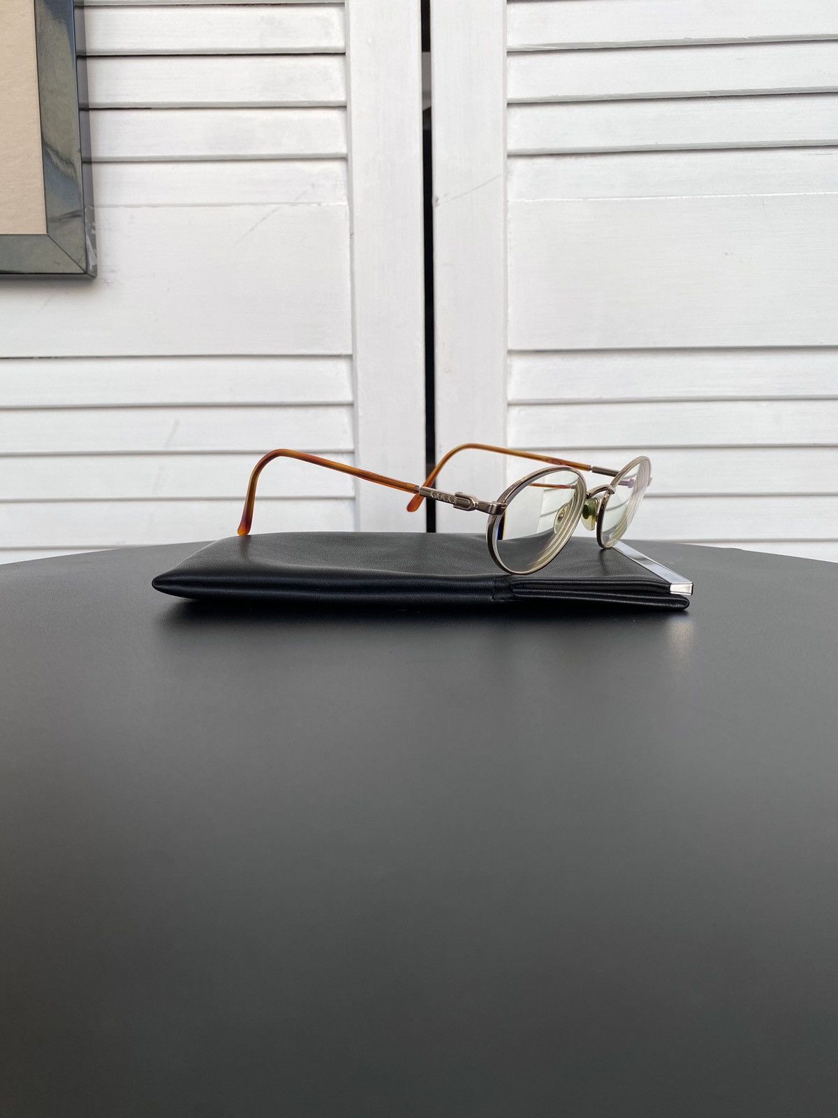 Gucci Vintage 90s Gucci GG 1333 GB1 Round Glasses Gold & Tortoise Size ONE SIZE - 9 Thumbnail
