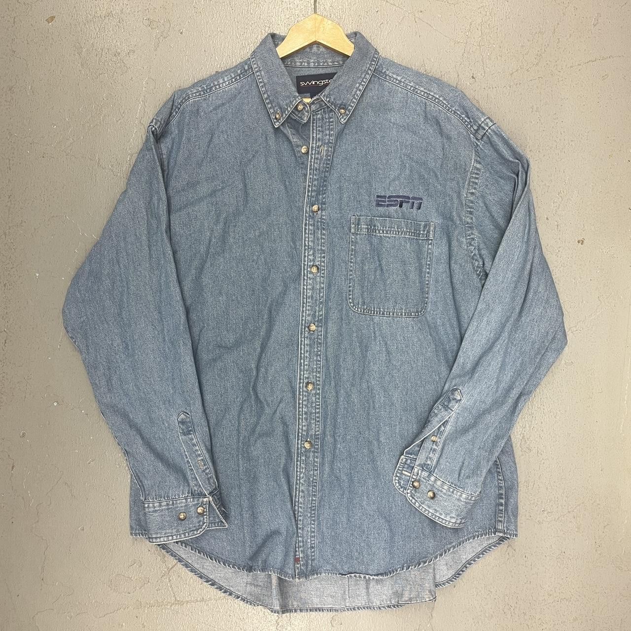 Swingster VTG 90's Swingster Embroidered ESPN Network Denim Button Up Size US XXL / EU 58 / 5 - 2 Thumbnail