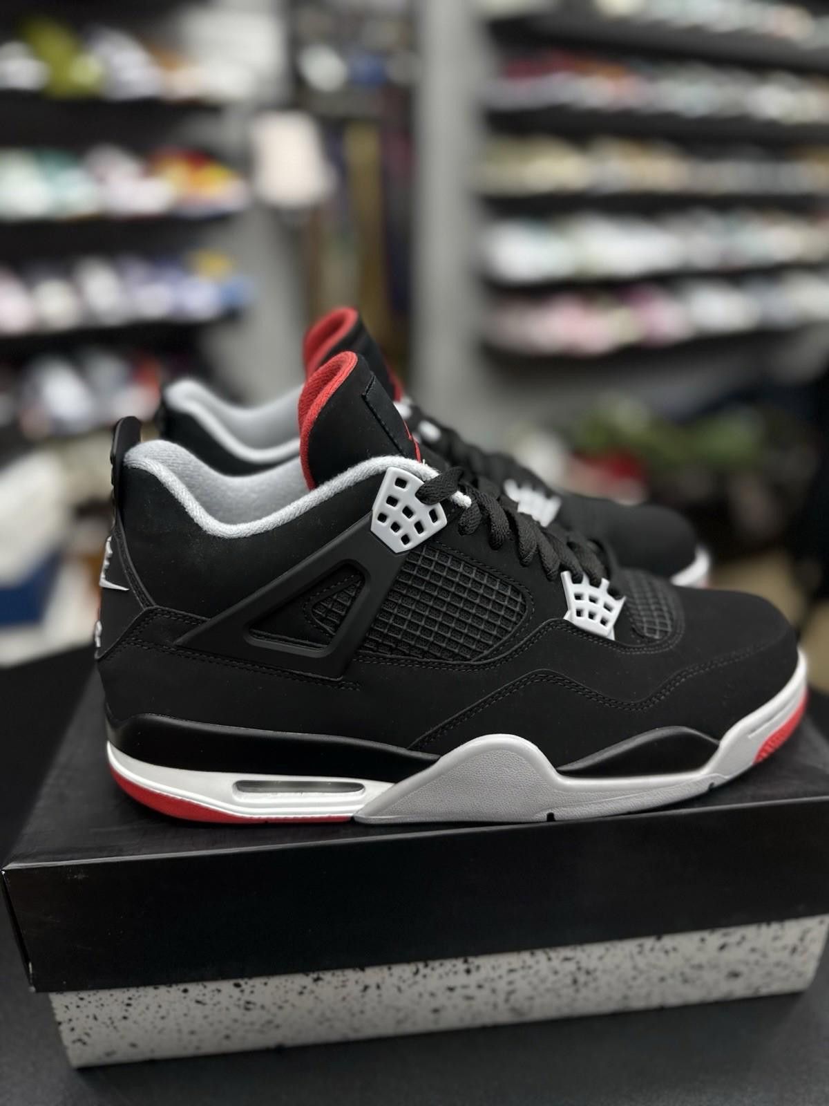 Jordan Brand NEW Nike Air Jordan 4 Retro OG Bred Black Red Shoes 10.5 Size US 10.5 / EU 43-44 - 3 Thumbnail