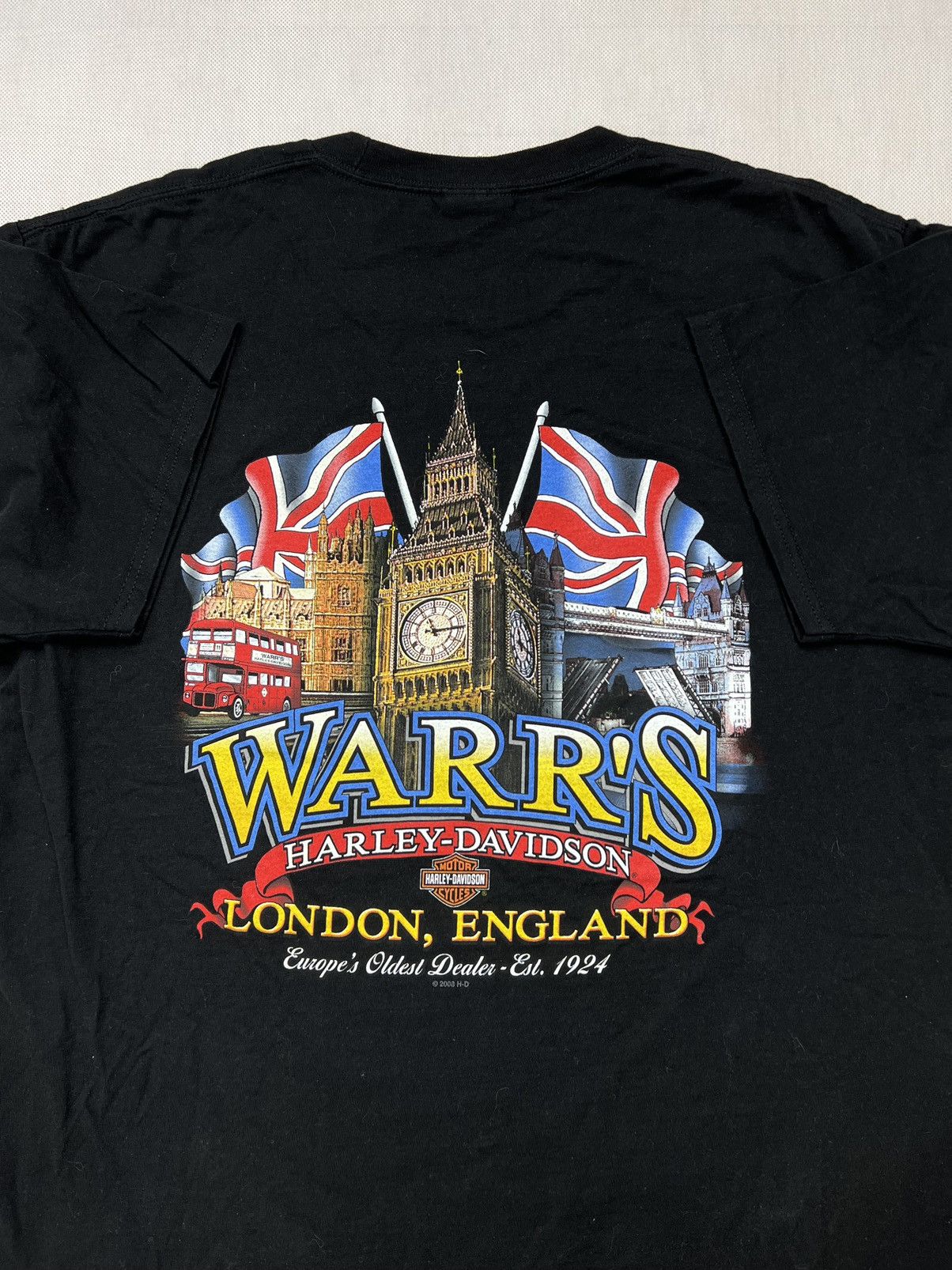 Harley Davidson × Vintage Tshirt Harley Davidson London England Vintage Size US L / EU 52-54 / 3 - 1 Thumbnail