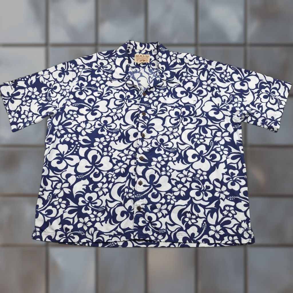 ALOHAS NALU Shirt Mens 2XL Button Up Blue Hawaiian Aloha Floral COX Communications Size US XXL / EU 58 / 5 - 1 Thumbnail