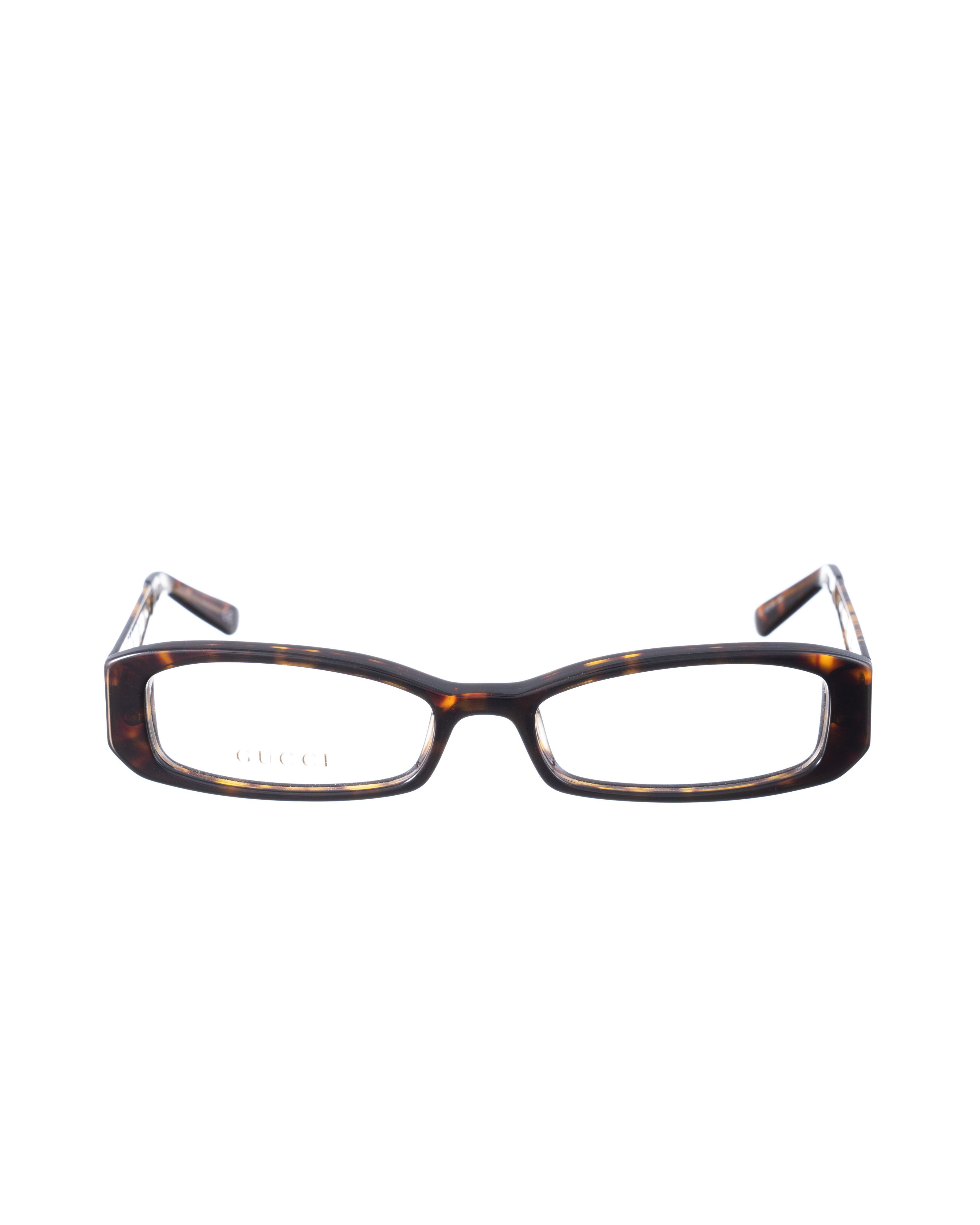 Gucci Gucci 00s Havana Thin Rectangular Monogram Glasses Size ONE SIZE - 2 Thumbnail