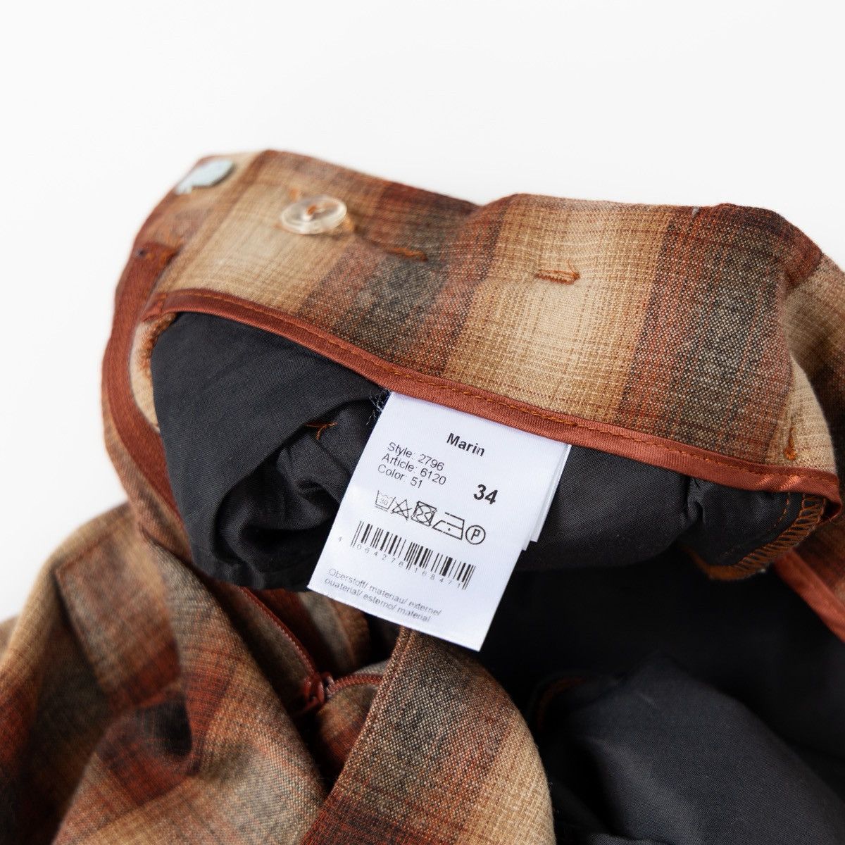 Other Raffaello Rossi Marin Women Check Trousers Brown Orange Wool Size 27" / US 4 / IT 40 - 6 Thumbnail