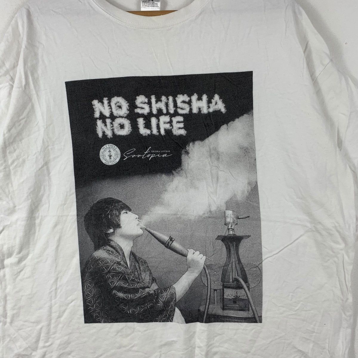 Vintage JAPAN SUNTOPIA SHISHA LOUNGE Promo Ads Tee Shirt Top Size US XL / EU 56 / 4 - 4 Thumbnail