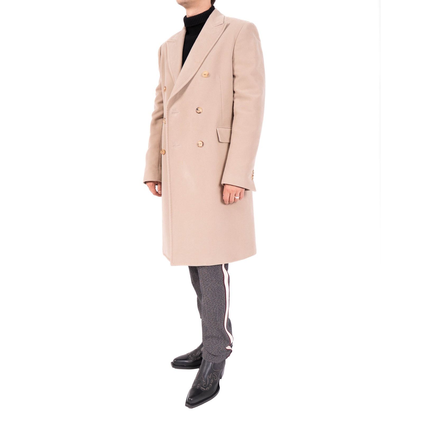 Calvin Klein 205W39NYC FW17 Classic Double Breasted Coat in Beige Moleskin Size US L / EU 52-54 / 3 - 4 Thumbnail