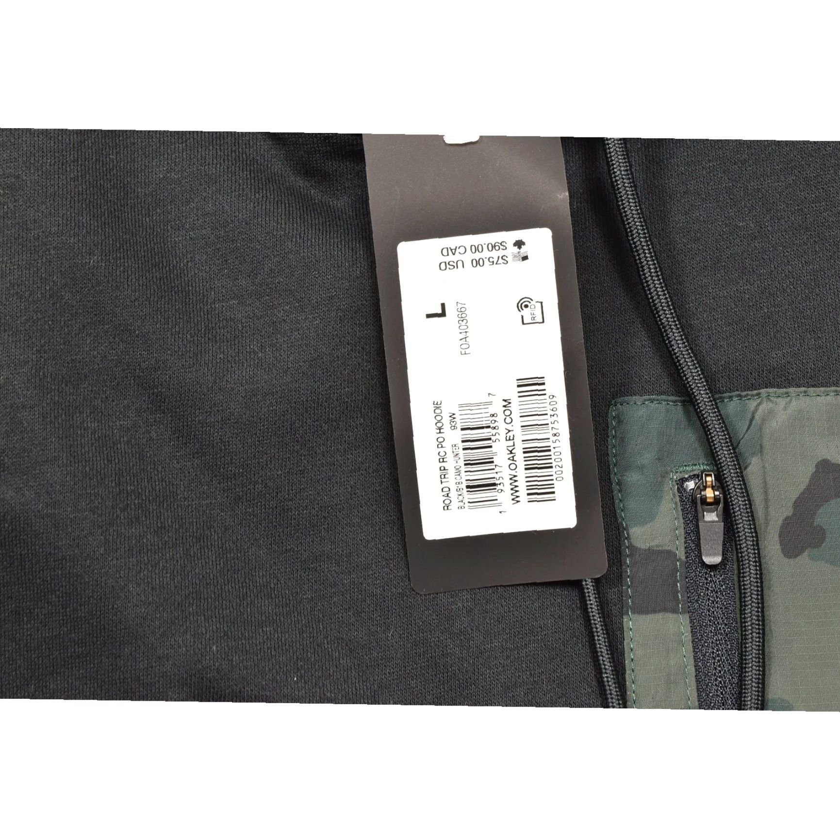Oakley Hoodie Adult L Black Road Trip RC PO Pullover Logo Casual Mens