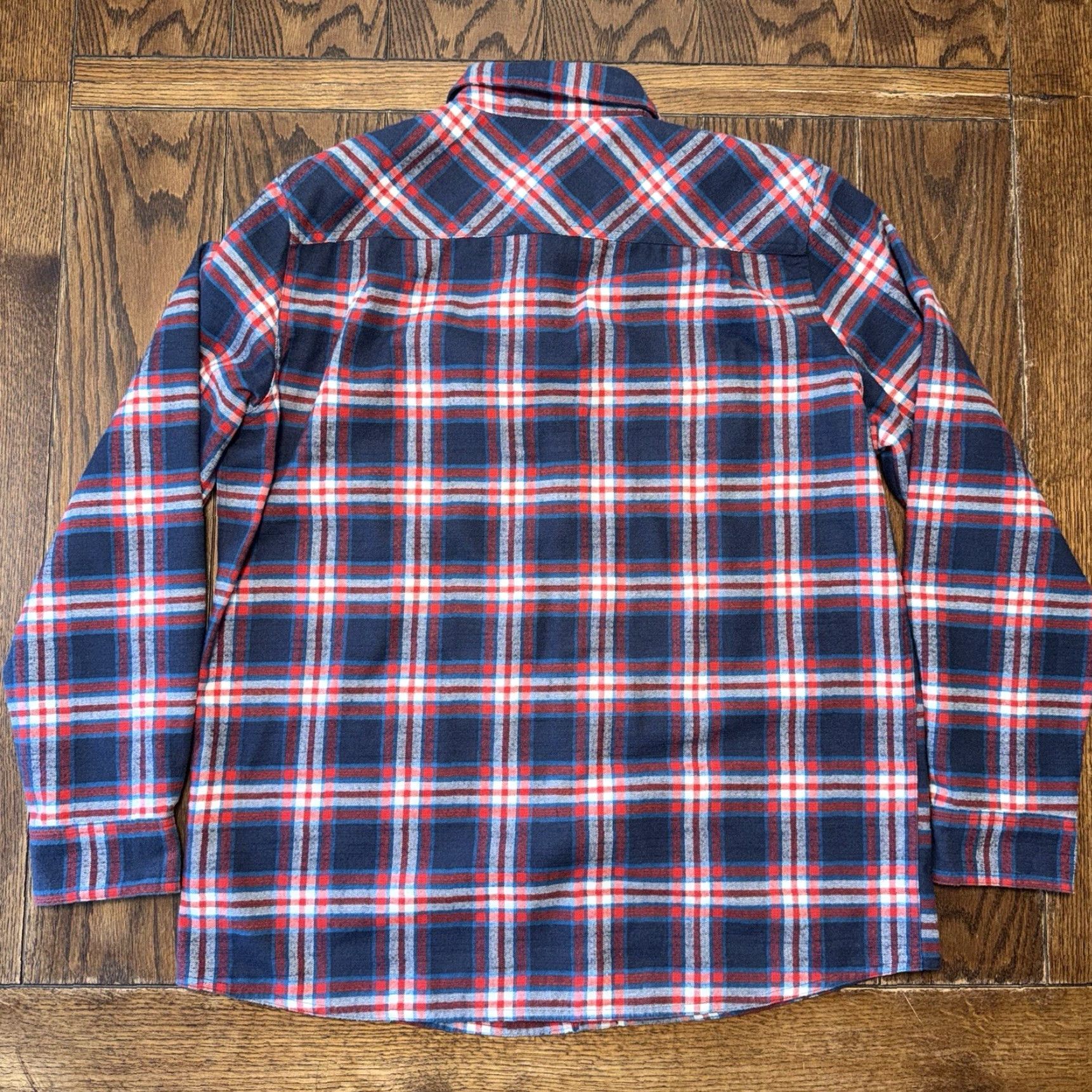Vintage VINTAGE LL Bean Wool Blend Plaid Snap Flannel Shirt Mens Large Red White Blue Elbow Size US L / EU 52-54 / 3 - 5 Thumbnail